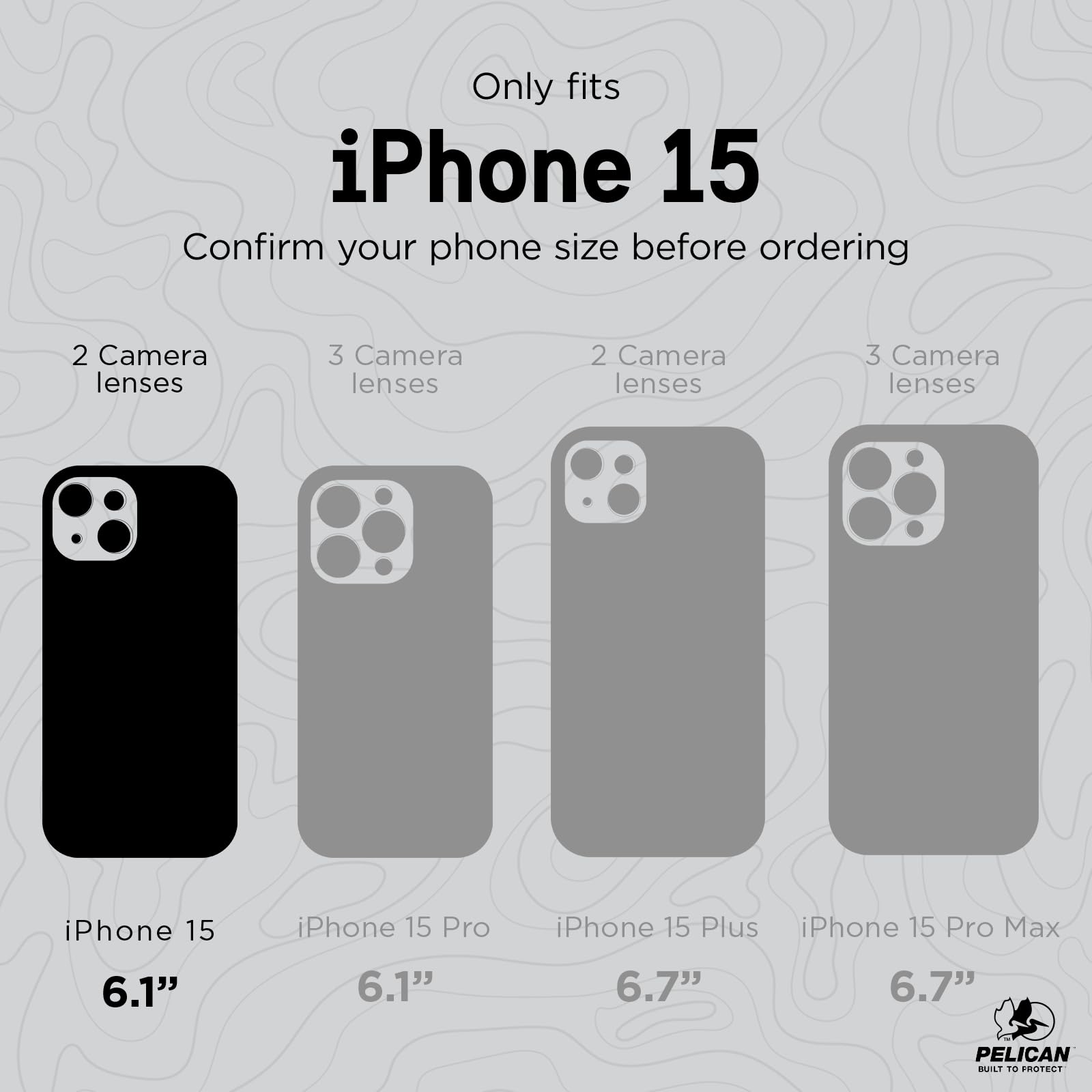 Foto 3 pulgar | Funda De Teléfono Pelican Protector Series Para Iphone 15 6.1 - Carbono - Venta Internacional.
