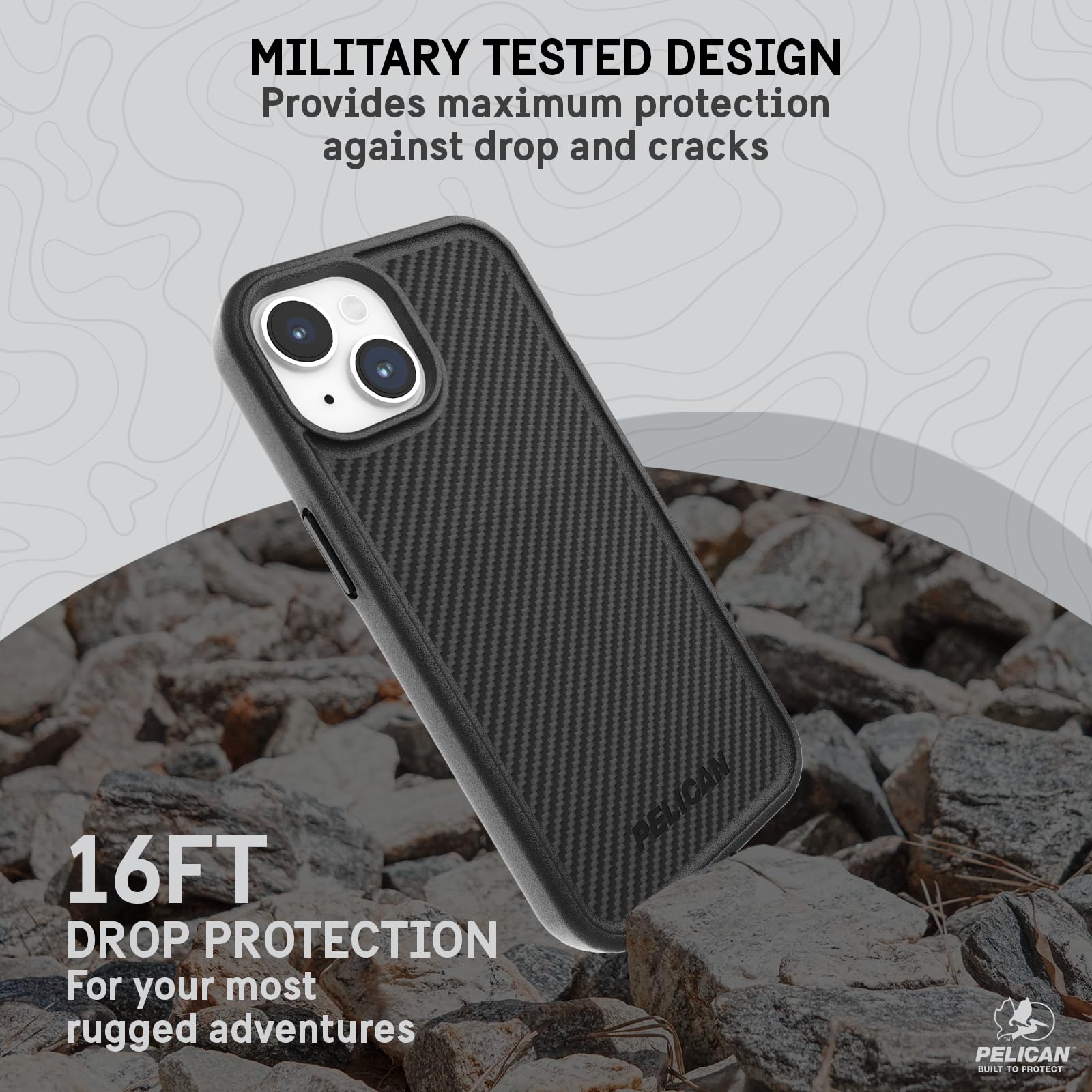 Foto 4 pulgar | Funda De Teléfono Pelican Protector Series Para Iphone 15 6.1 - Carbono - Venta Internacional.