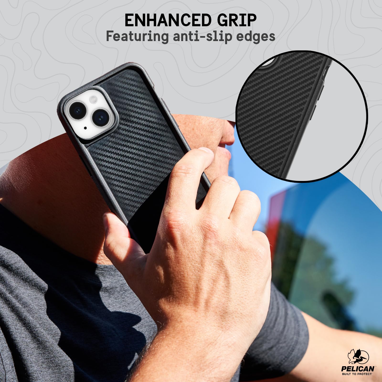 Foto 5 pulgar | Funda De Teléfono Pelican Protector Series Para Iphone 15 6.1 - Carbono - Venta Internacional.