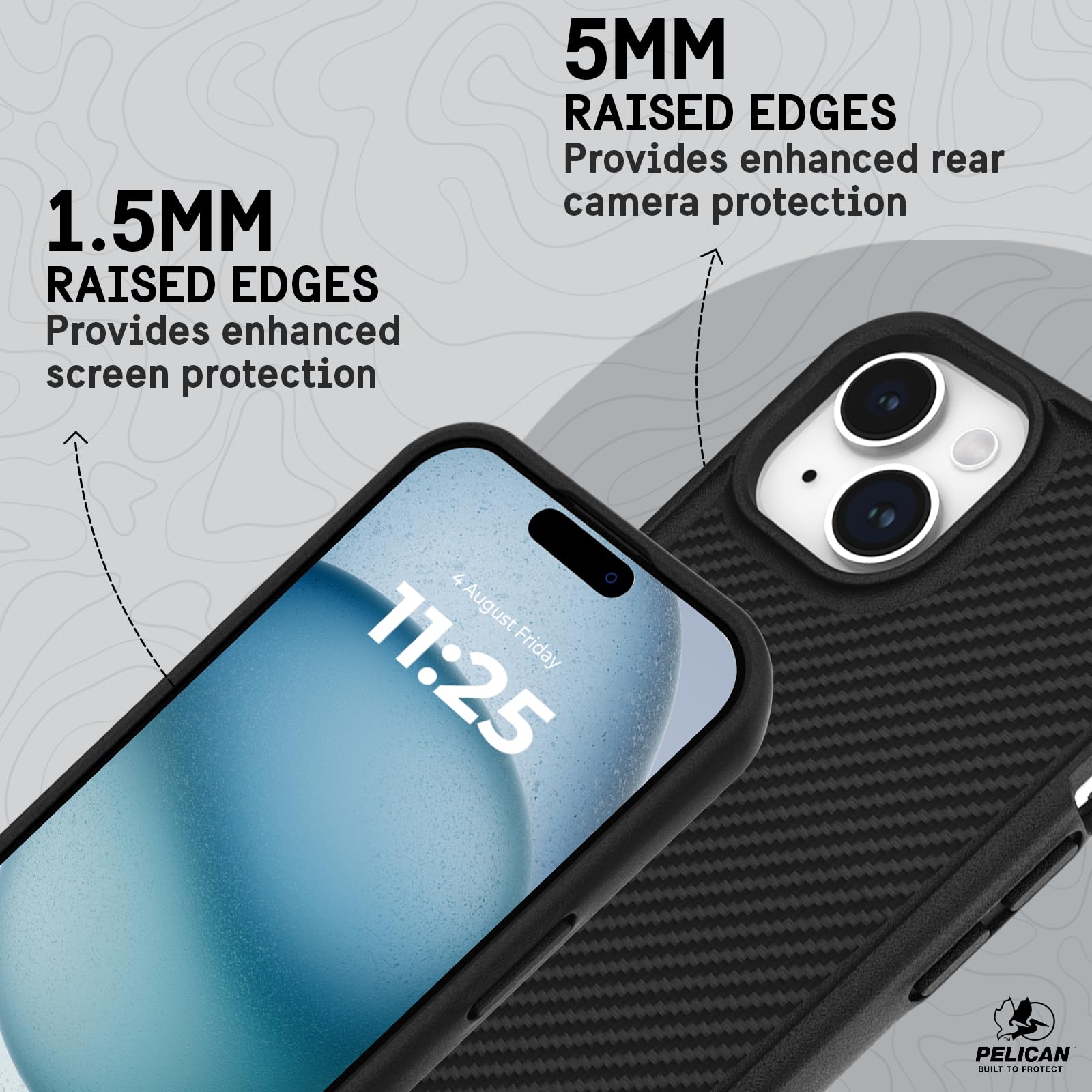Foto 7 pulgar | Funda De Teléfono Pelican Protector Series Para Iphone 15 6.1 - Carbono - Venta Internacional.