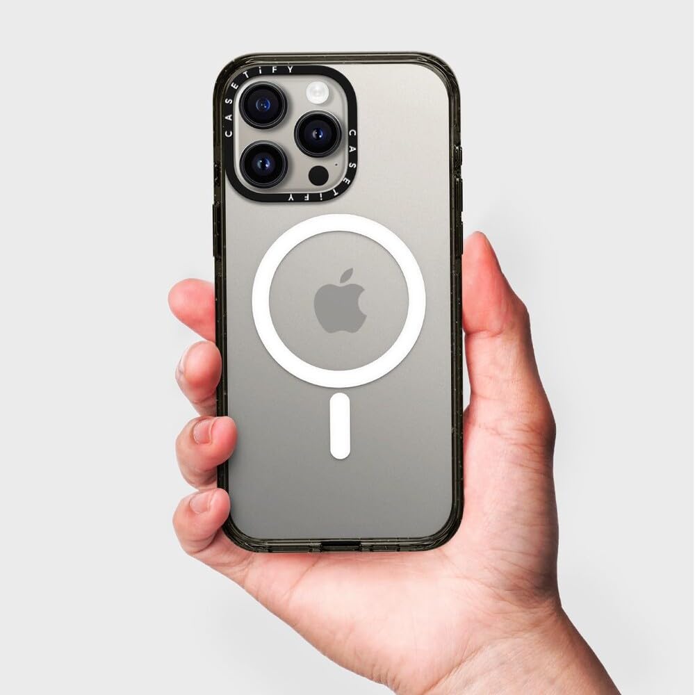Foto 7 pulgar | Funda De Teléfono Casetify Impact Para Iphone 15 Pro Max, Color Negro Transparente - Venta Internacional.