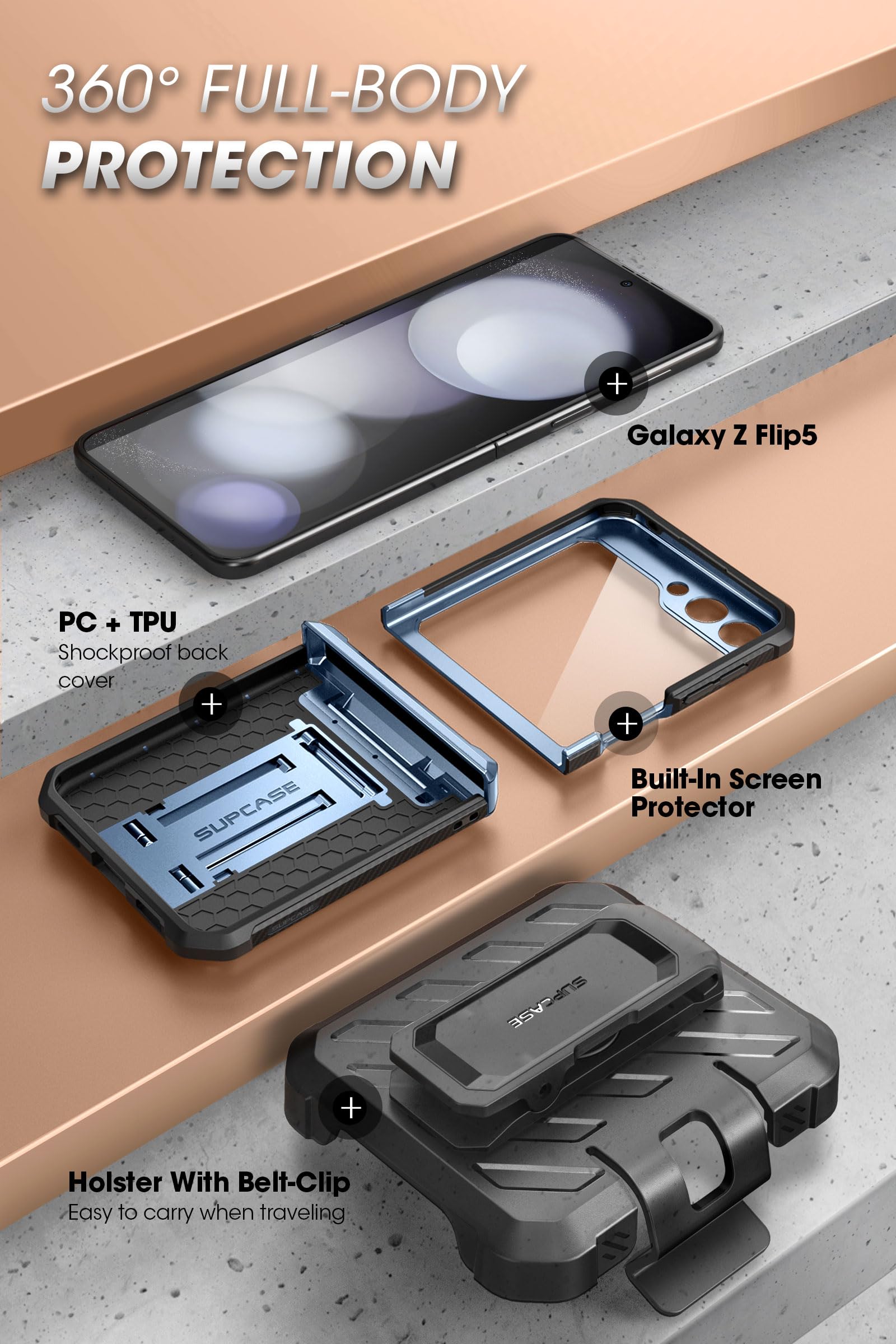Foto 5 pulgar | Funda Supcase Unicorn Beetle Pro Para Samsung Galaxy Z Flip 5 5g - Venta Internacional.