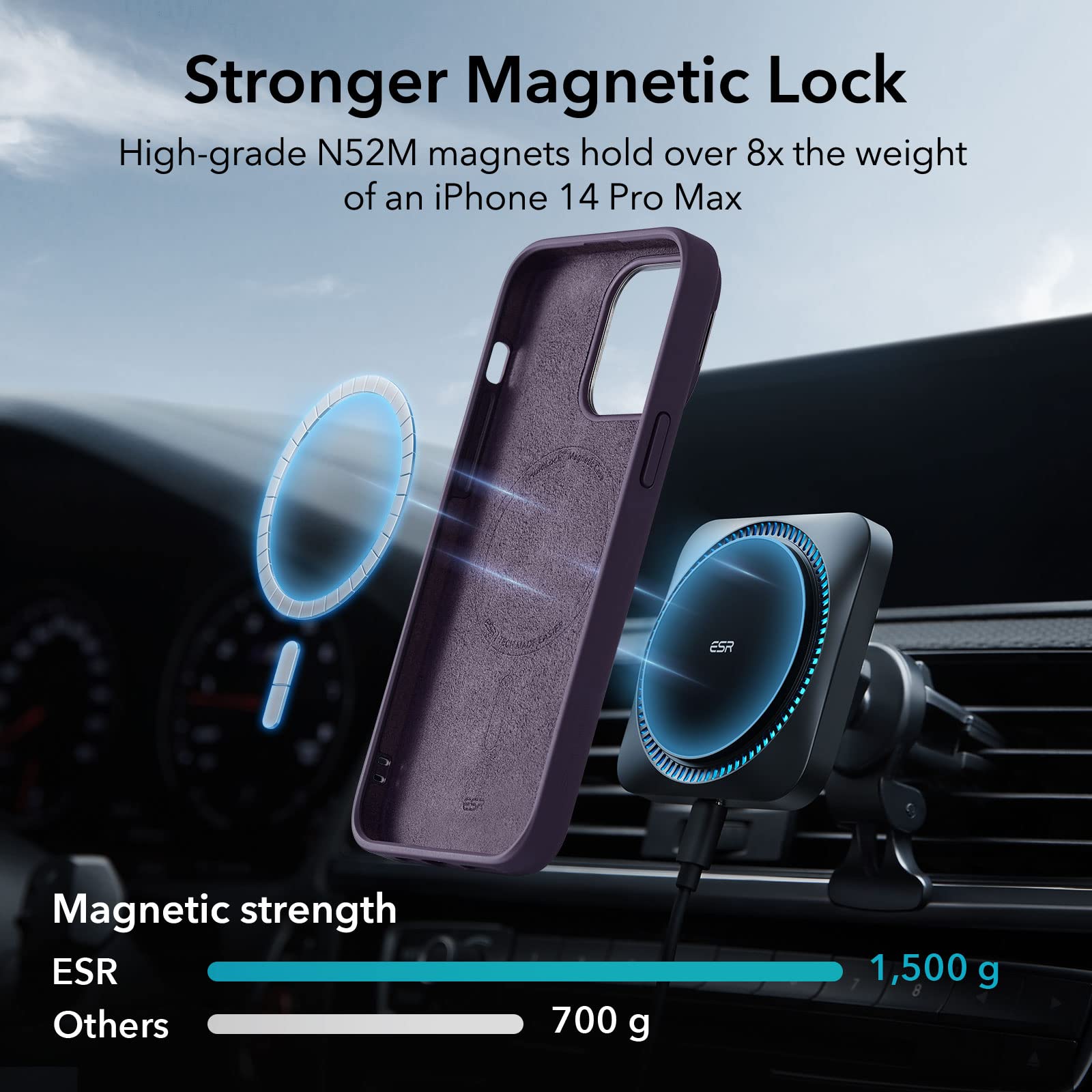 Foto 4 pulgar | Funda De Teléfono Esr Para Iphone 14 Pro Max Con Magsafe Purple - Venta Internacional.