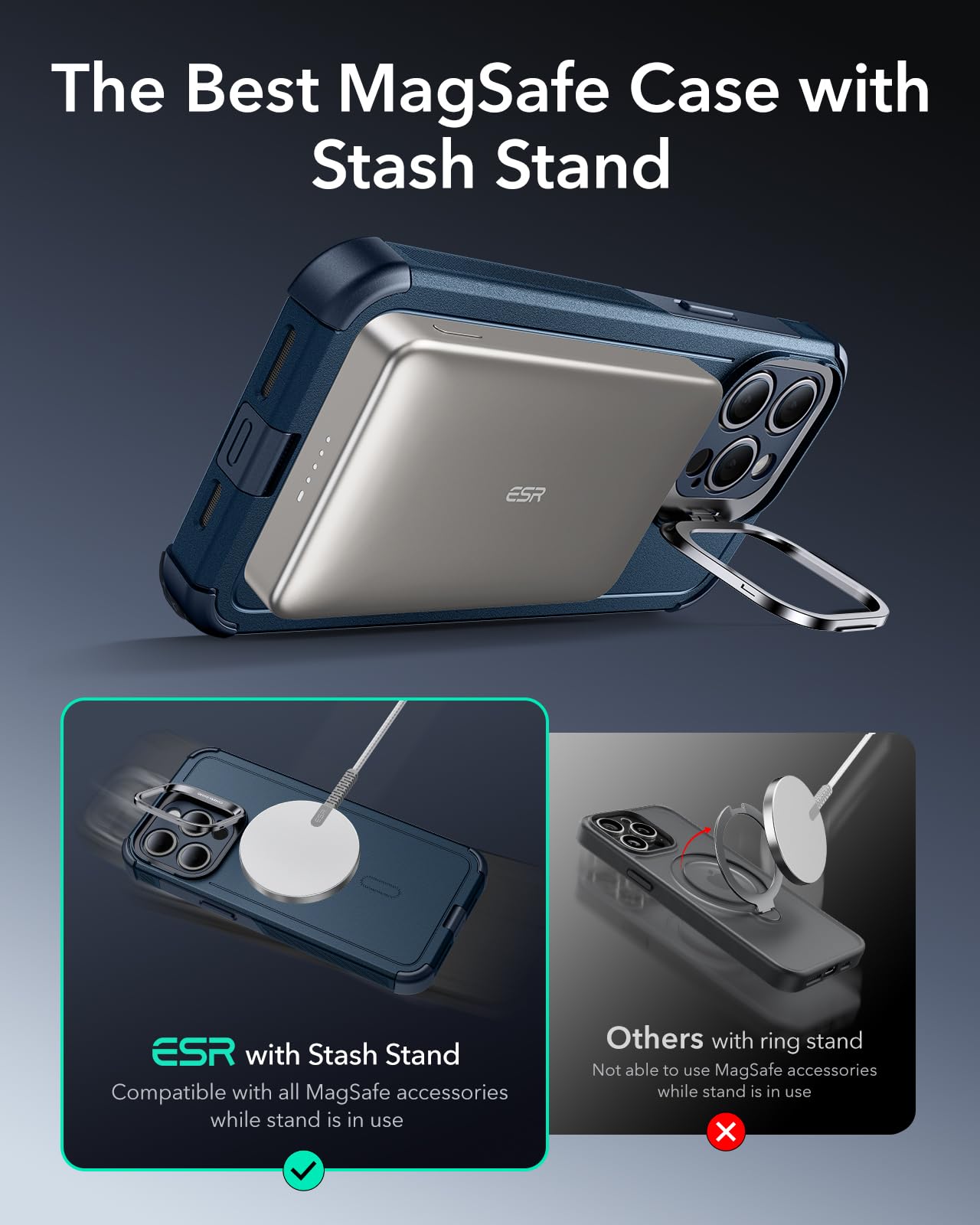 Foto 5 | Funda De Teléfono Esr Cyber Series Para Iphone 15 Pro Max Blue - Venta Internacional.