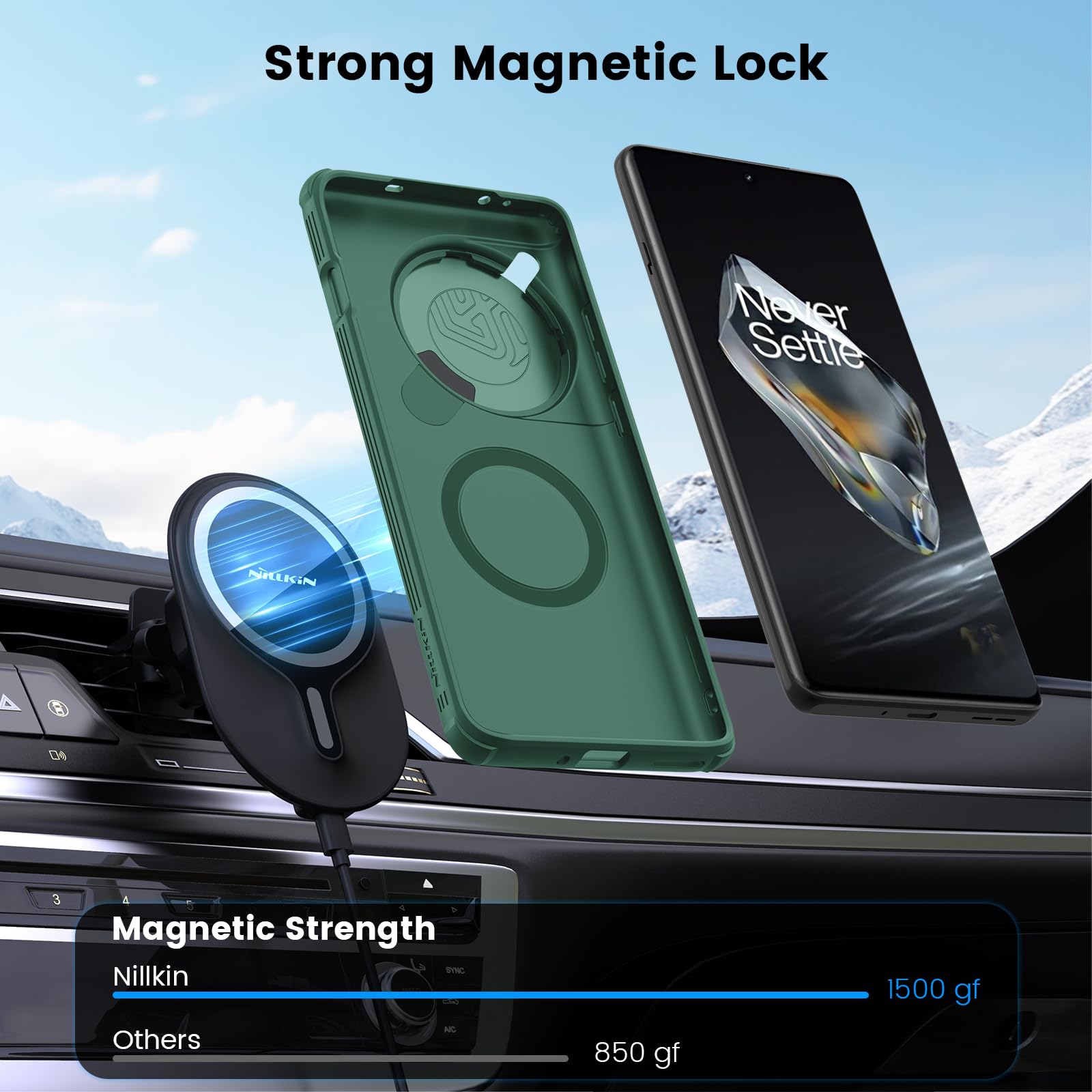 Foto 2 | Case Nillkin - Soporte Magnético Y De Cámara Para Oneplus 12, Color Verde - Venta Internacional.
