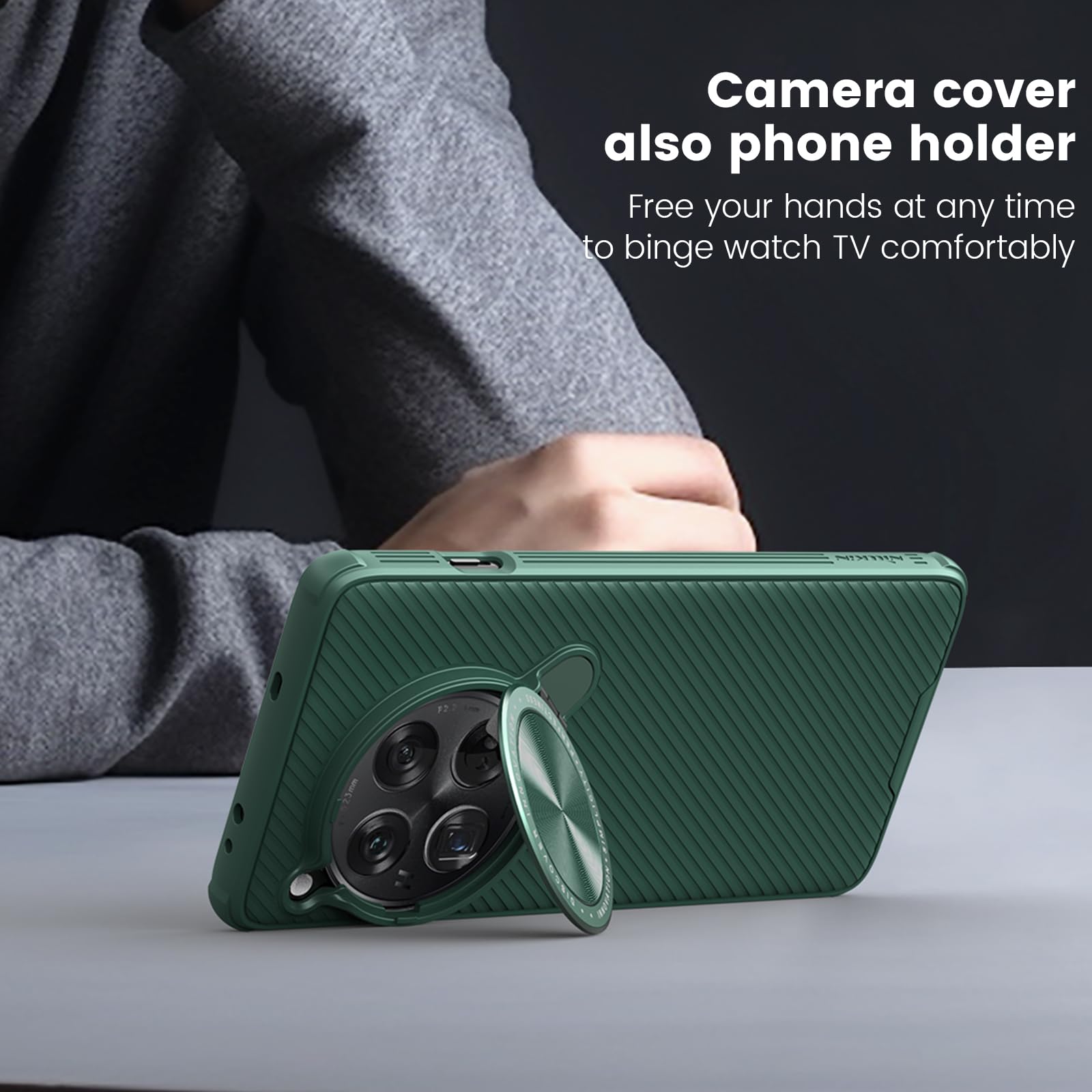Foto 4 | Case Nillkin - Soporte Magnético Y De Cámara Para Oneplus 12, Color Verde - Venta Internacional.