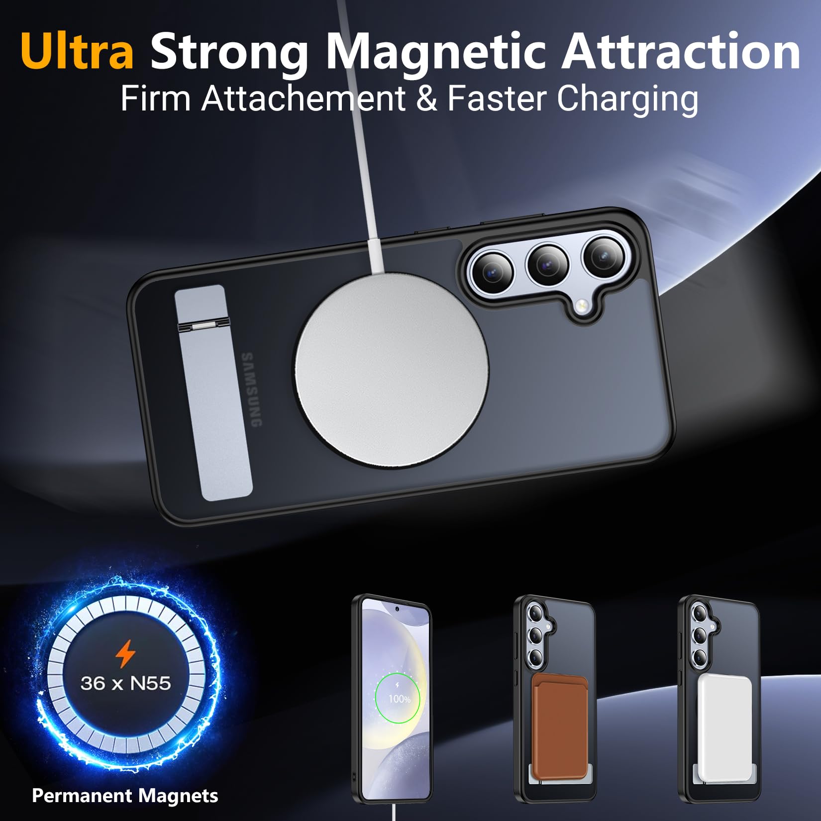 Foto 7 pulgar | Funda Magnética Spidercase Con Soporte Invisible Para Samsung S24 Plus - Venta Internacional.
