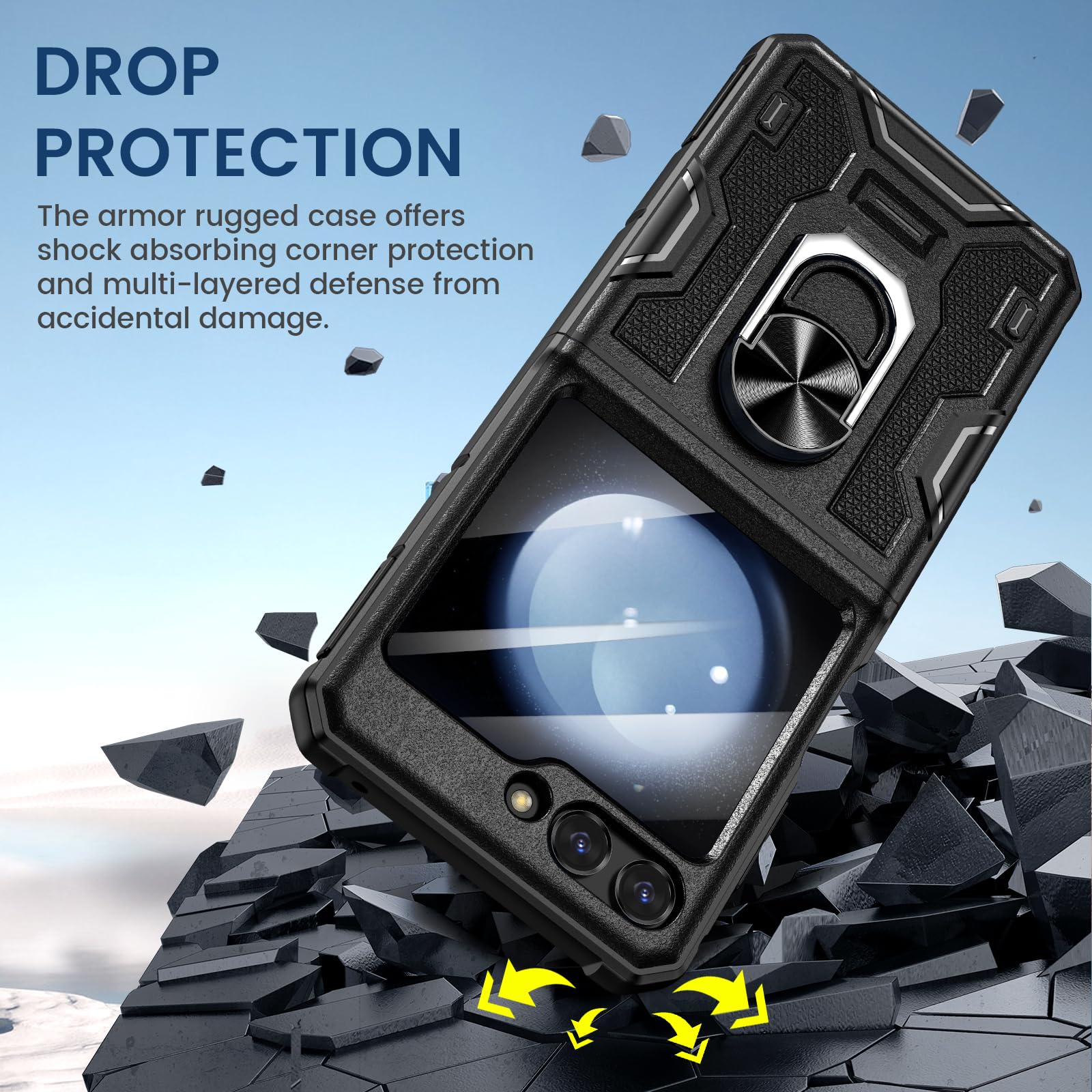Foto 8 pulgar | Funda Vego Para Samsung Galaxy Z Flip 5 5g Con Soporte Y Clip, Color Negro - Venta Internacional.