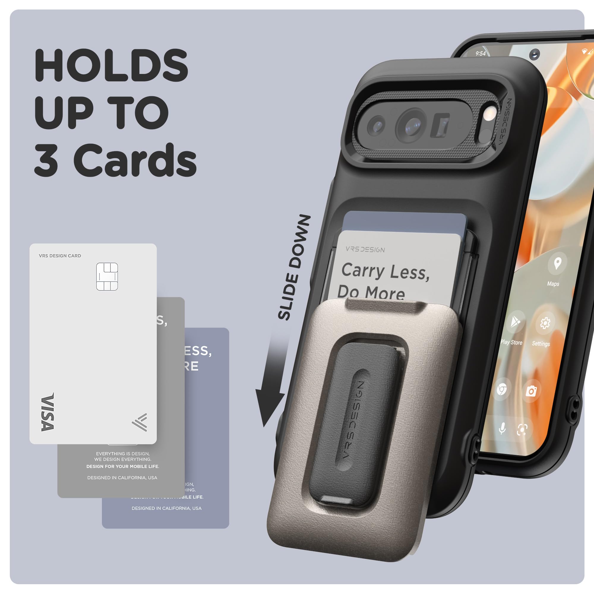 Foto 3 pulgar | Funda Vrs Design Orb Para Google Pixel 9 Pro Con Cartera [3 Tarjetas] - Venta Internacional.