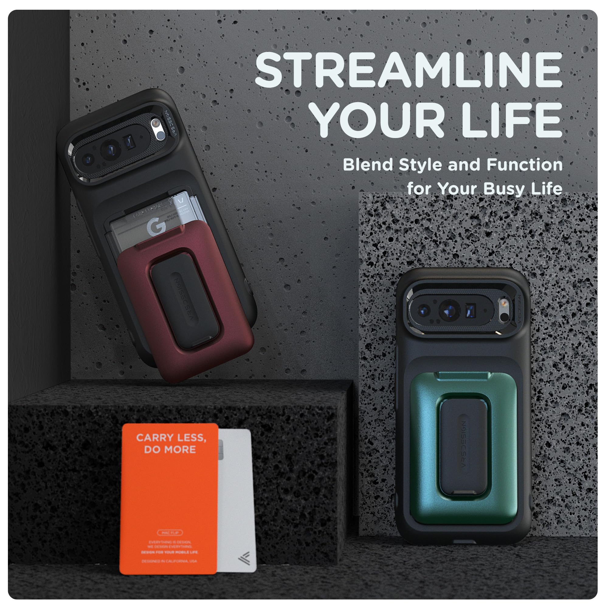 Foto 7 pulgar | Funda Vrs Design Orb Para Google Pixel 9 Pro Con Cartera [3 Tarjetas] - Venta Internacional.
