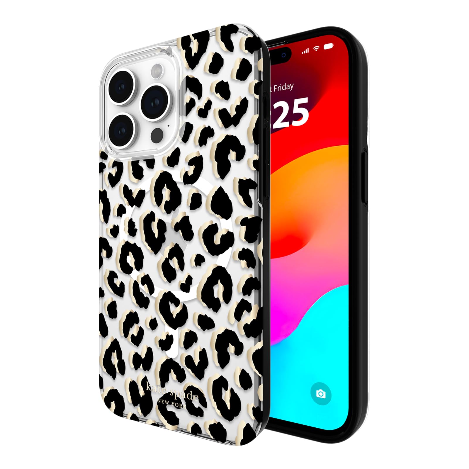 Foto 2 pulgar | Funda De Teléfono Kate Spade New York City Leopard Black Para Iphone 15 Pro Max - Venta Internacional.