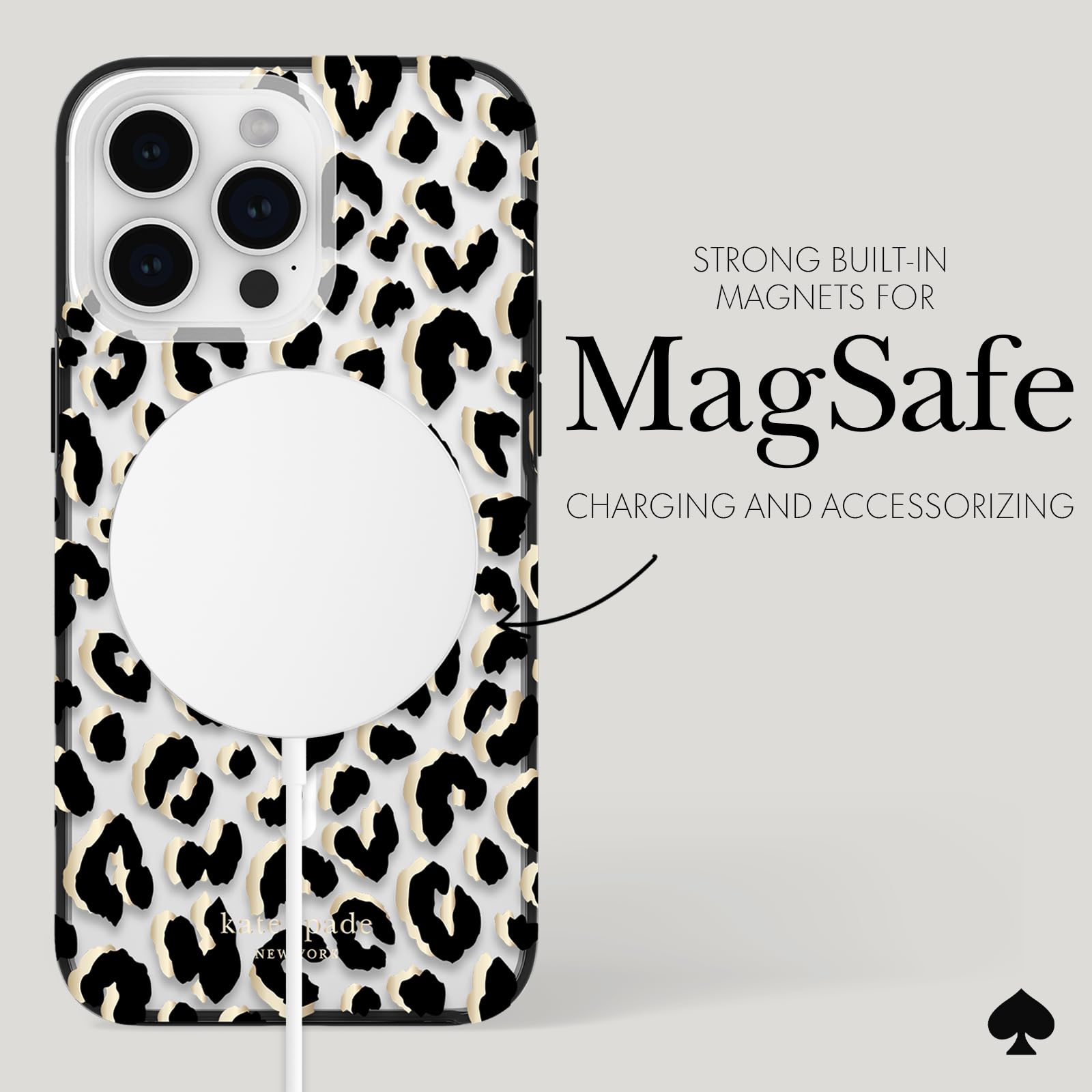 Foto 6 pulgar | Funda De Teléfono Kate Spade New York City Leopard Black Para Iphone 15 Pro Max - Venta Internacional.