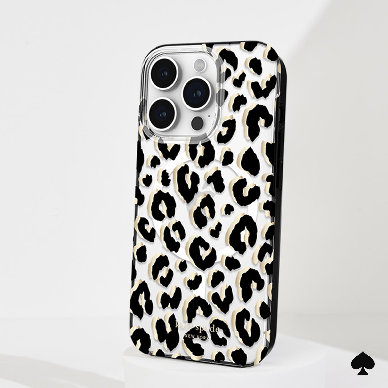 Foto 7 pulgar | Funda De Teléfono Kate Spade New York City Leopard Black Para Iphone 15 Pro Max - Venta Internacional.