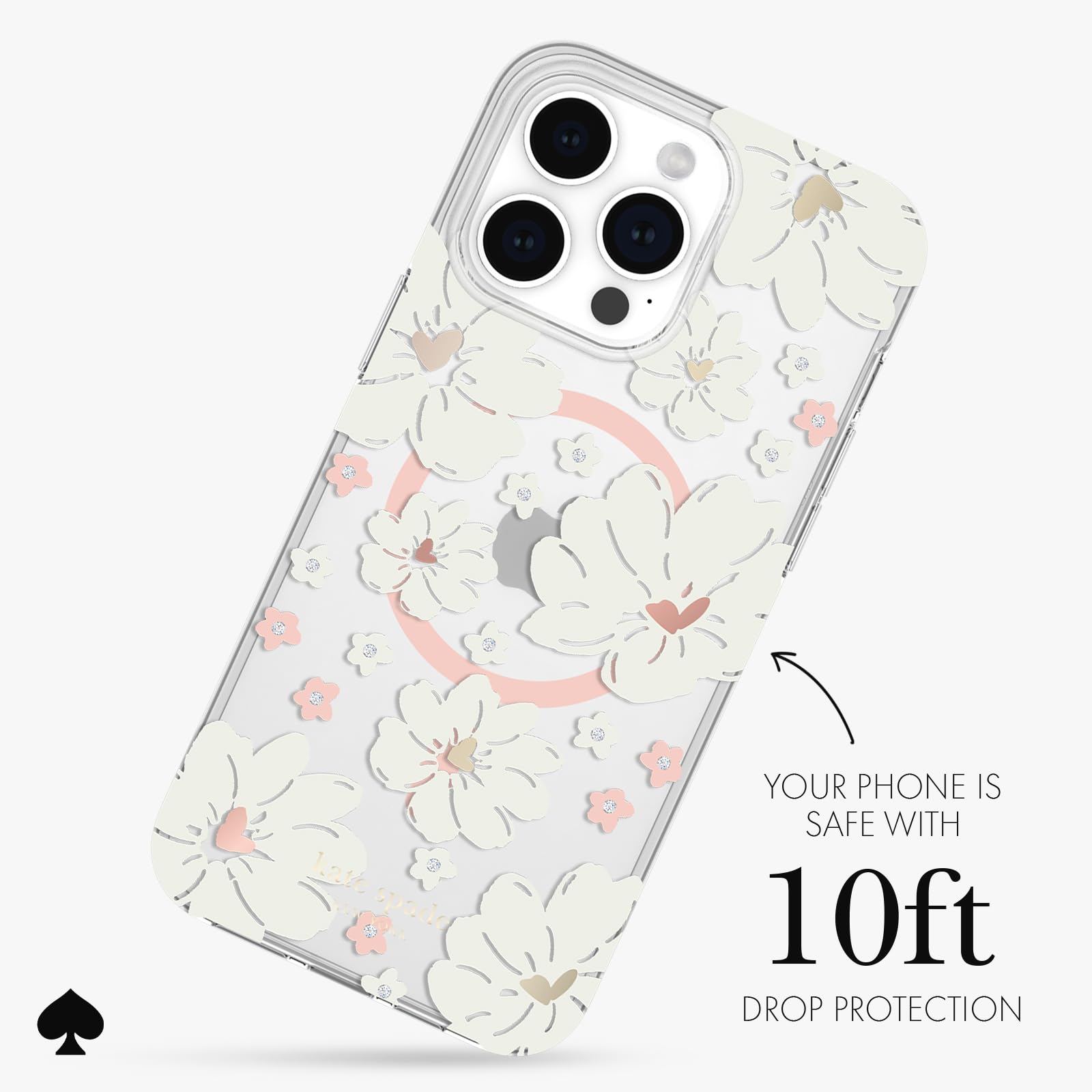 Foto 4 pulgar | Funda De Teléfono Kate Spade New York Classic Peony Para Iphone 15 Pro Max - Venta Internacional.