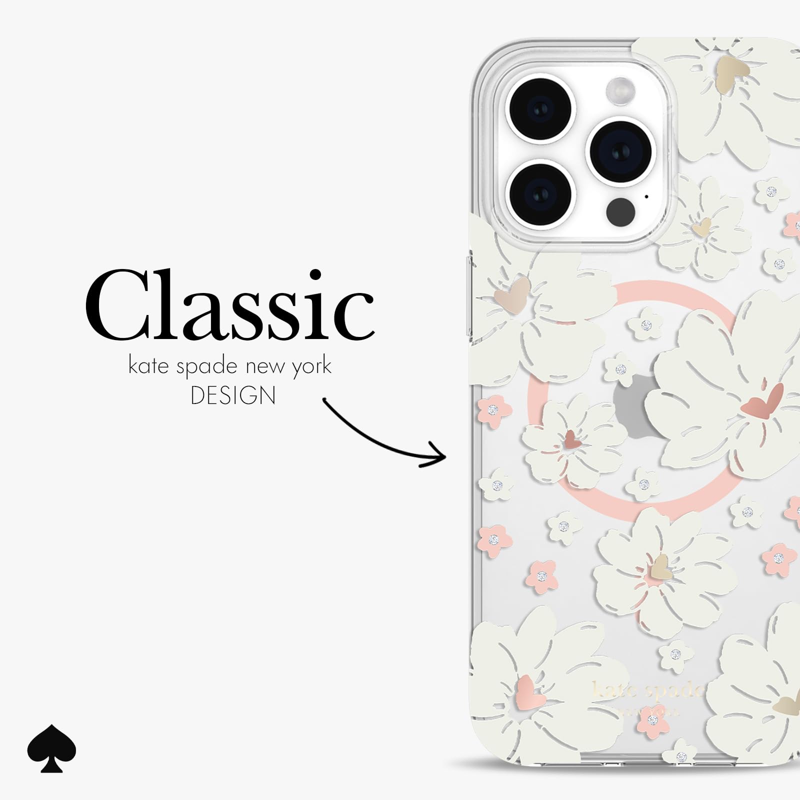Foto 5 pulgar | Funda De Teléfono Kate Spade New York Classic Peony Para Iphone 15 Pro Max - Venta Internacional.