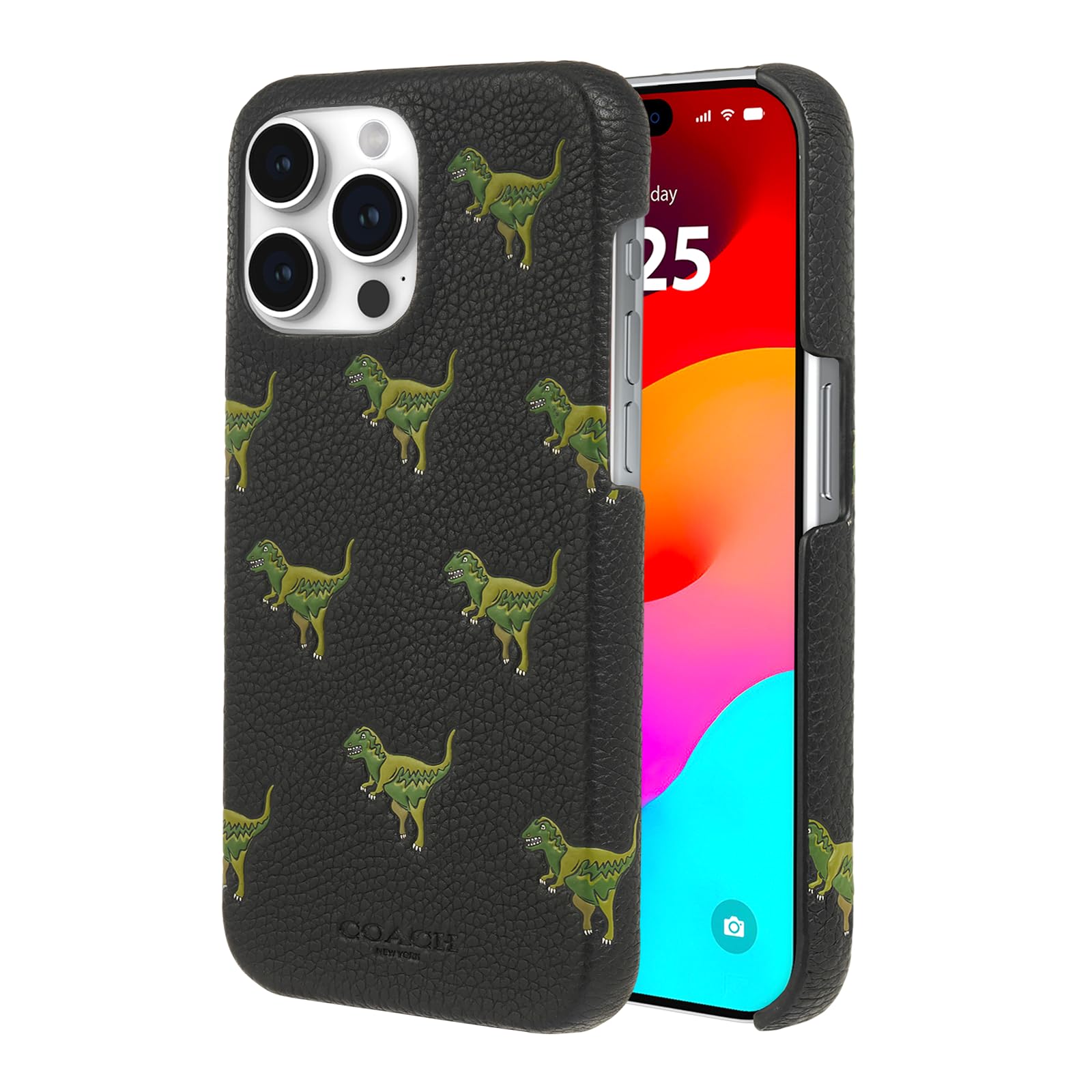 Funda De Piel Auténtica Grabada Coach Para Iphone 15 Pro Max - Venta Internacional.