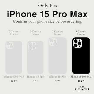 Foto 2 | Funda De Piel Auténtica Grabada Coach Para Iphone 15 Pro Max - Venta Internacional.