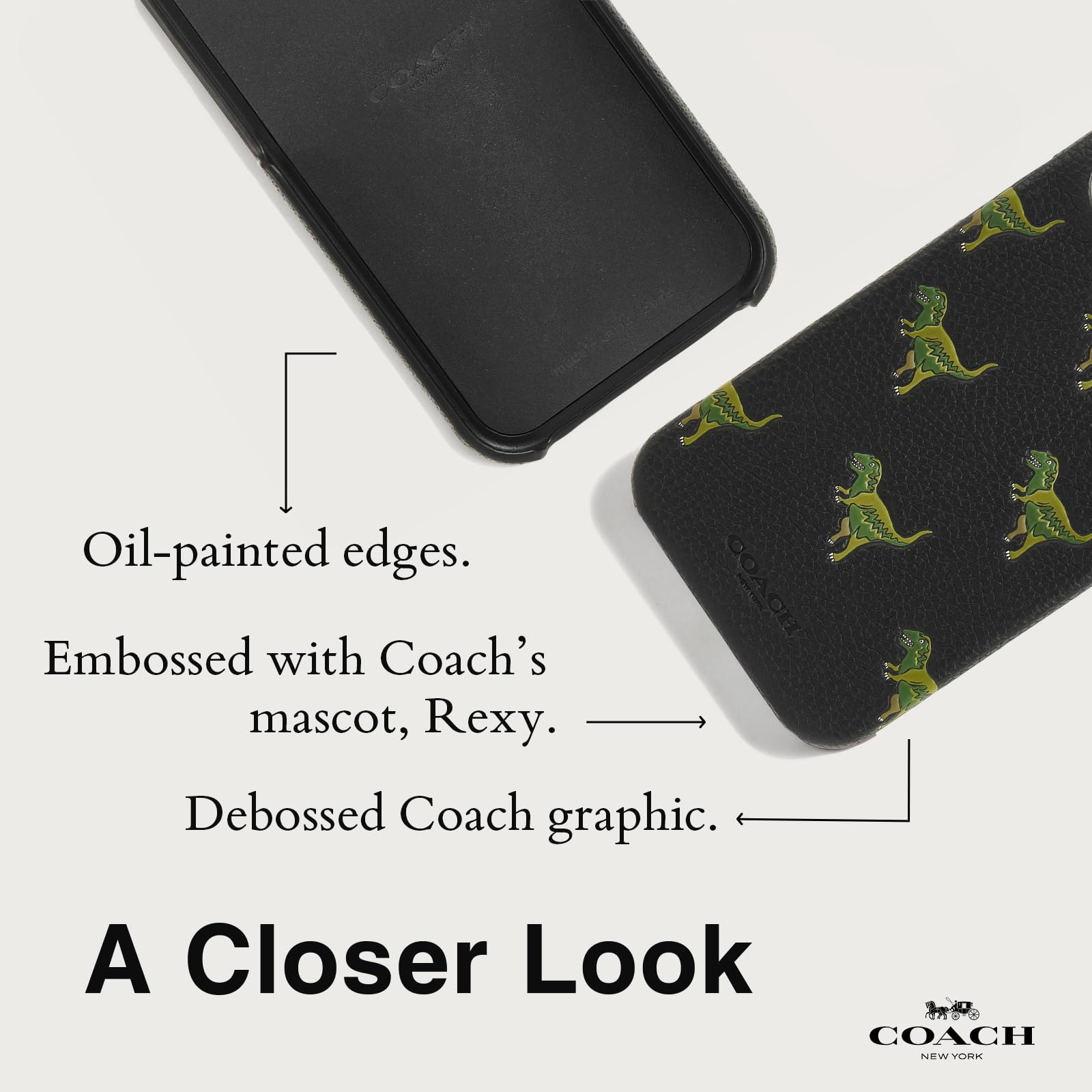 Foto 6 pulgar | Funda De Piel Auténtica Grabada Coach Para Iphone 15 Pro Max - Venta Internacional.