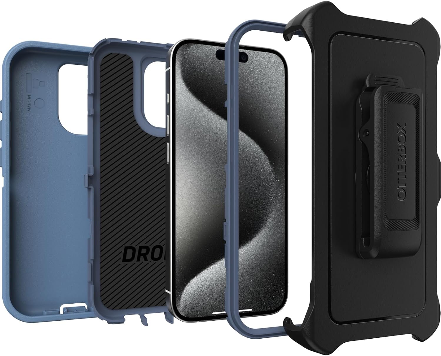 Foto 5 | Funda Otterbox Defender Series Para Iphone 15 Pro, Color Azul Claro - Venta Internacional.