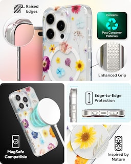 Foto 5 | Funda Para Teléfono Zagg Milan Snap Floral Iphone 16 Pro Graphene - Venta Internacional.