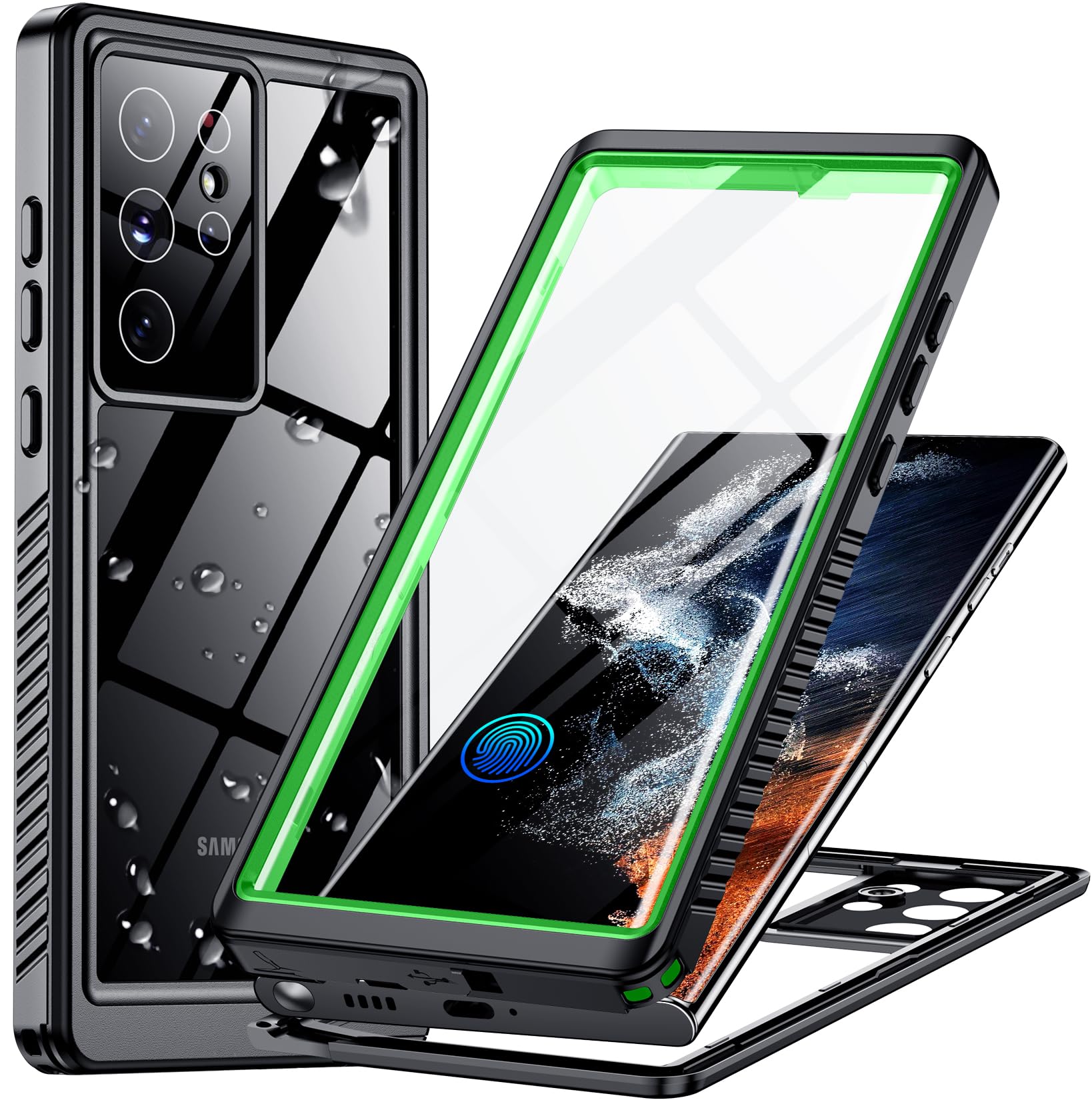 Foto 1 | Funda Impermeable Temdan Con Lente Y Pantalla Para Samsung S22 Ultra - Venta Internacional.