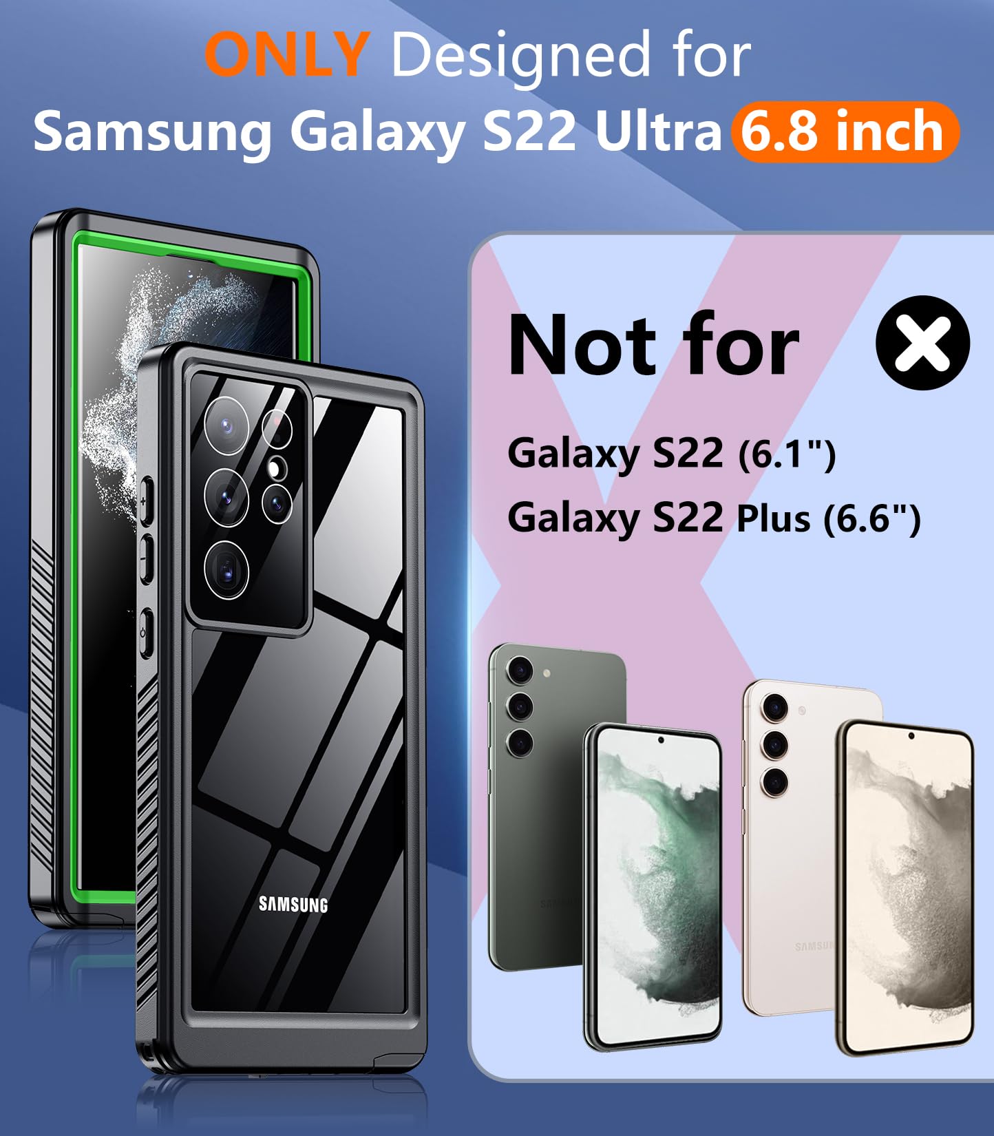 Foto 3 pulgar | Funda Impermeable Temdan Con Lente Y Pantalla Para Samsung S22 Ultra - Venta Internacional.