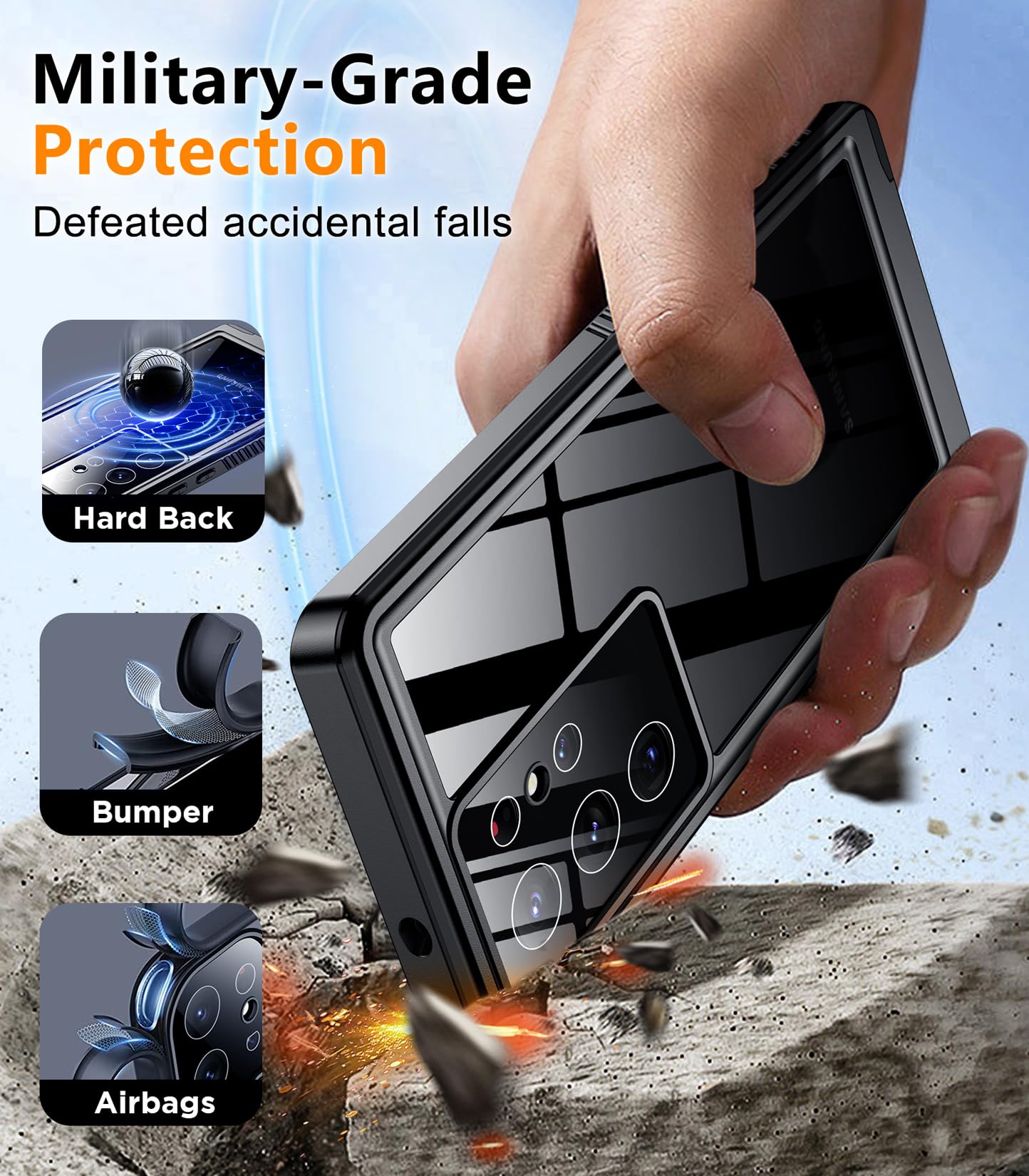 Foto 5 pulgar | Funda Impermeable Temdan Con Lente Y Pantalla Para Samsung S22 Ultra - Venta Internacional.