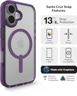 Foto 3 | Funda Snap Zagg Santa Cruz Para Iphone 16 Magsafe Hyacinth Púrpura - Venta Internacional.
