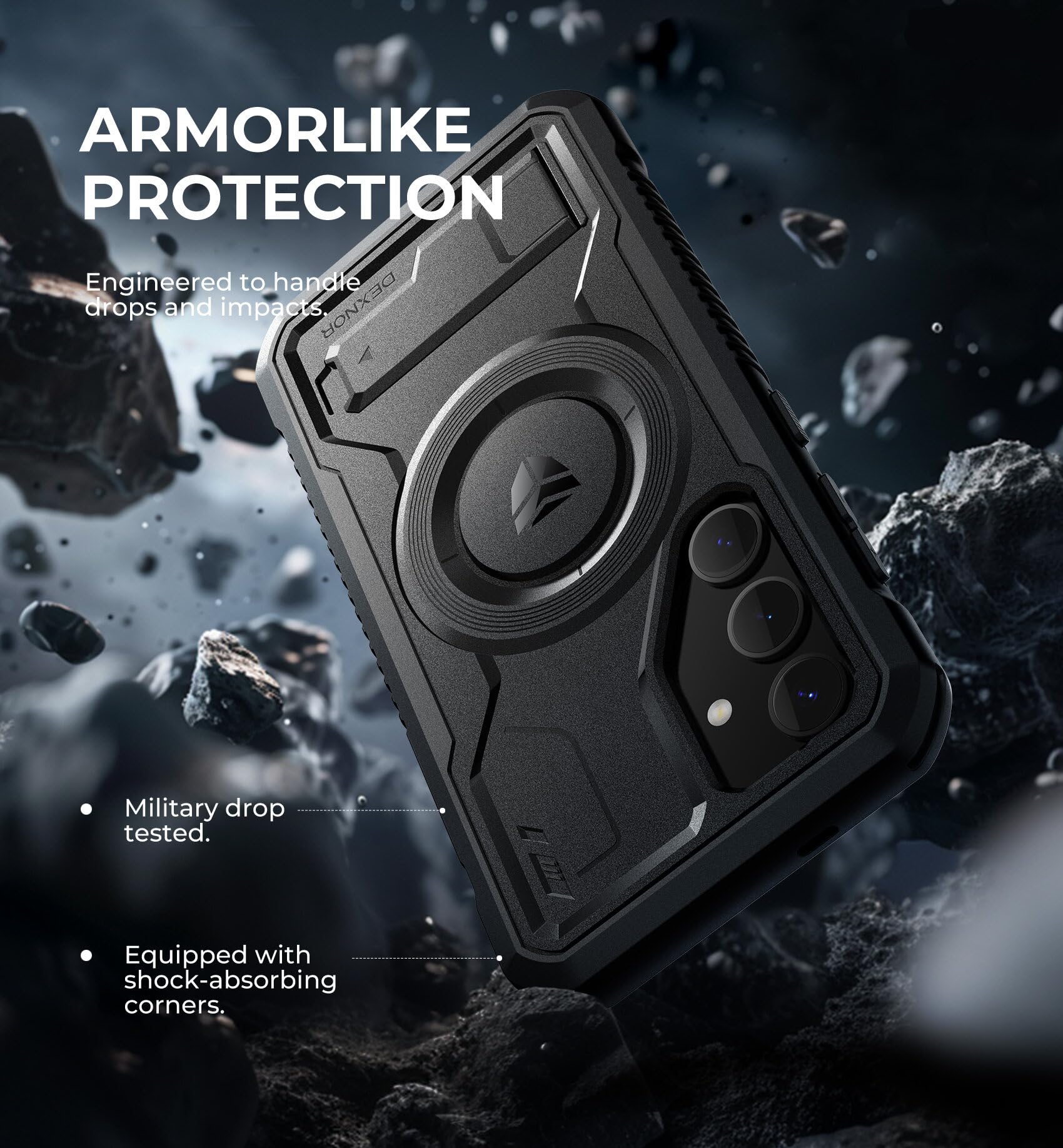 Foto 6 | Funda Magnética Dexnor Con Soporte Para Samsung Galaxy S24, Color Negro - Venta Internacional.