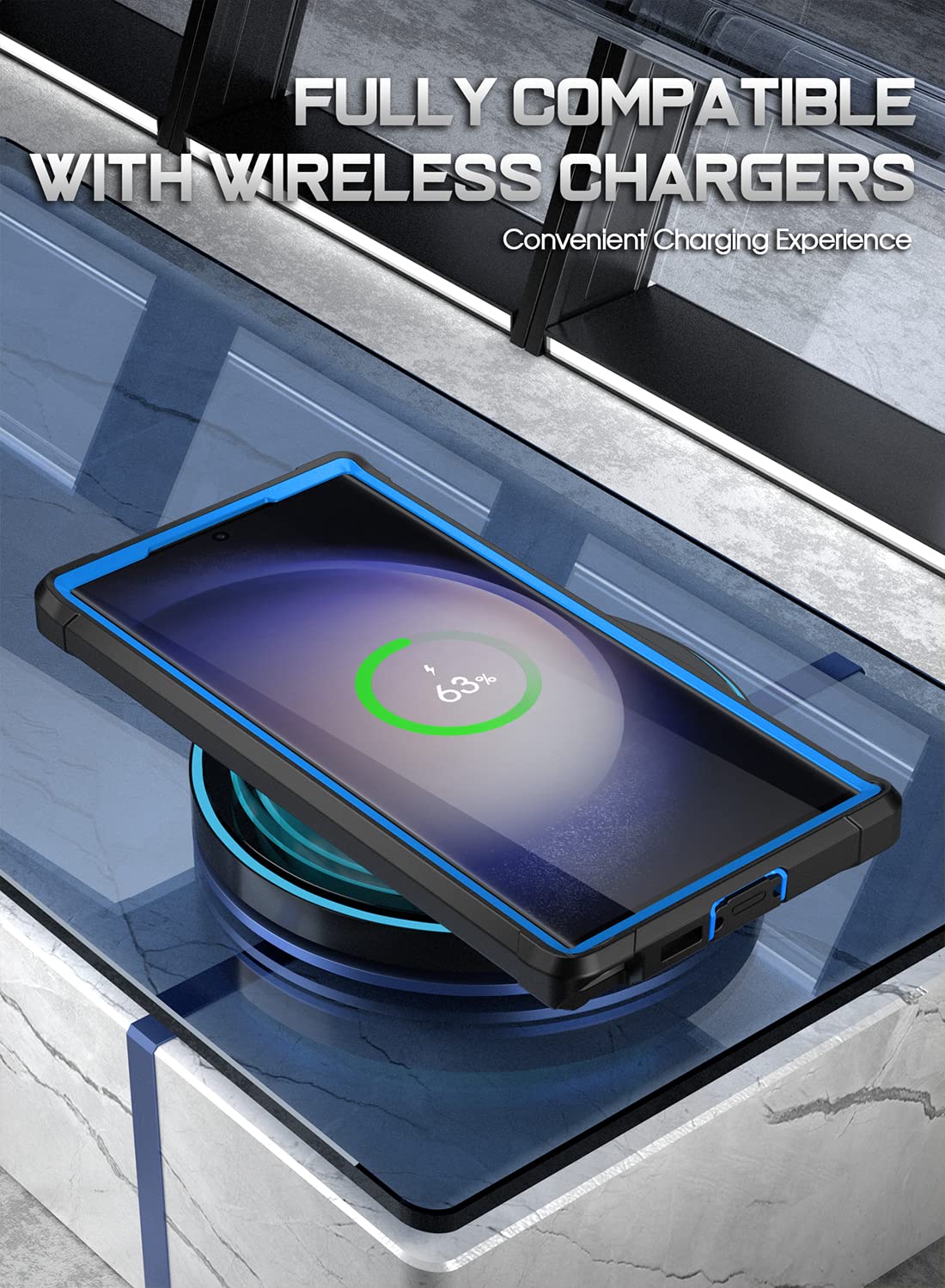 Foto 3 | Funda Poetic Guardian Para Samsung Galaxy S23 Ultra 5g, Azul/transparente - Venta Internacional.