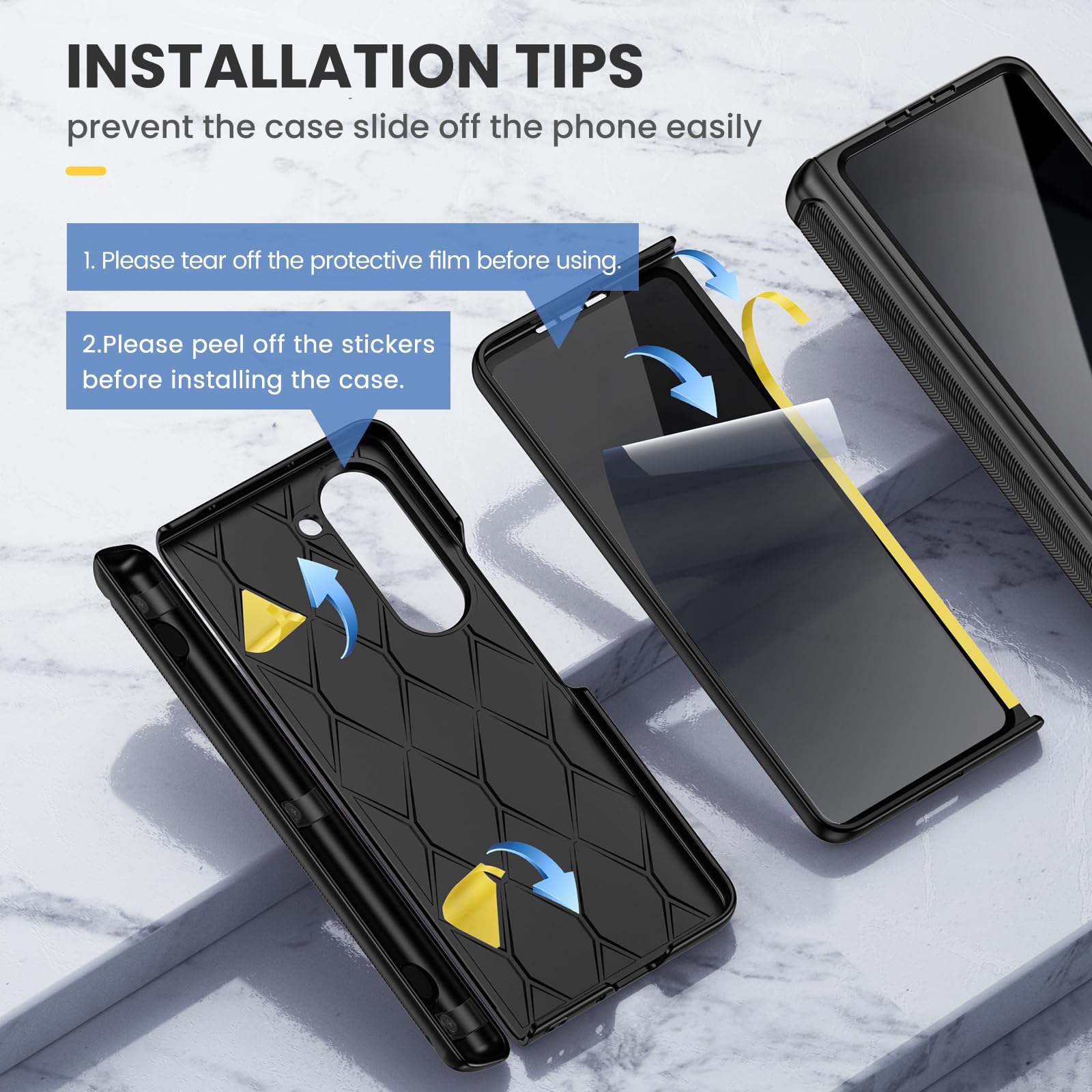 Foto 3 pulgar | Funda De Teléfono Ruky Para Samsung Galaxy Z Fold 5 Con Soporte - Venta Internacional.