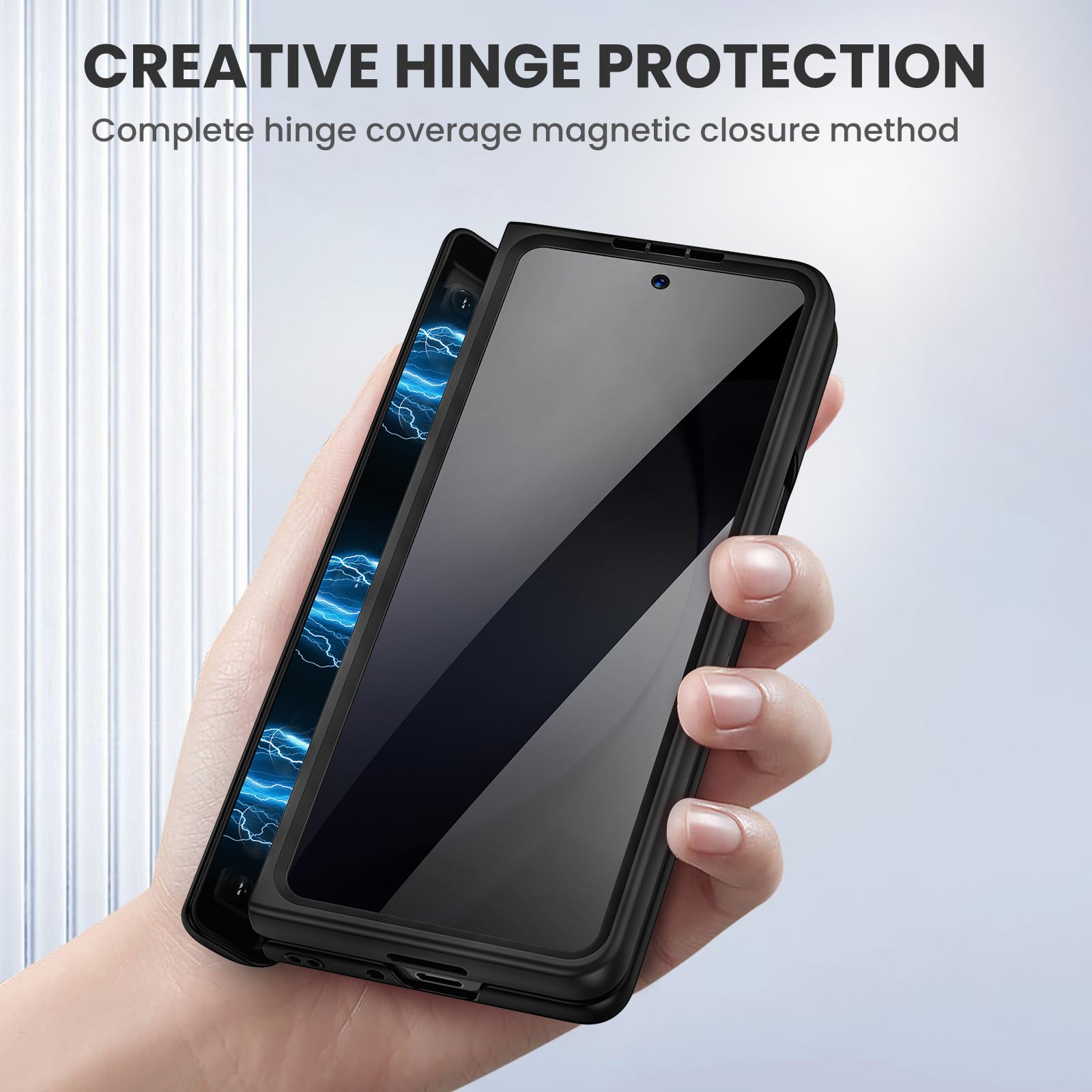Foto 4 pulgar | Funda De Teléfono Ruky Para Samsung Galaxy Z Fold 5 Con Soporte - Venta Internacional.