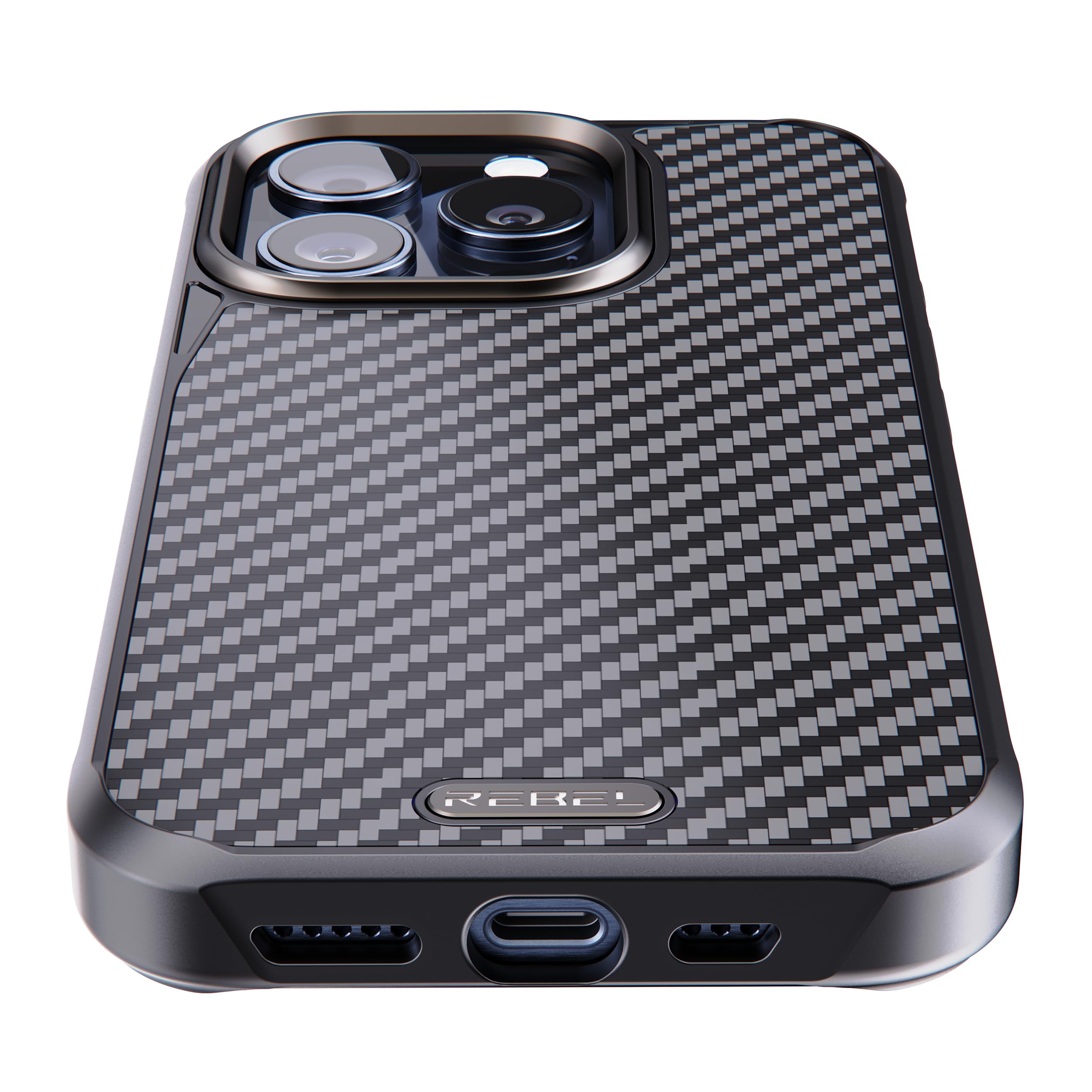 Foto 5 pulgar | Funda Rebel Para Iphone 15 Pro Gen 5 De Fibra De Aramida Negra De 6.1 Pulgadas - Venta Internacional.