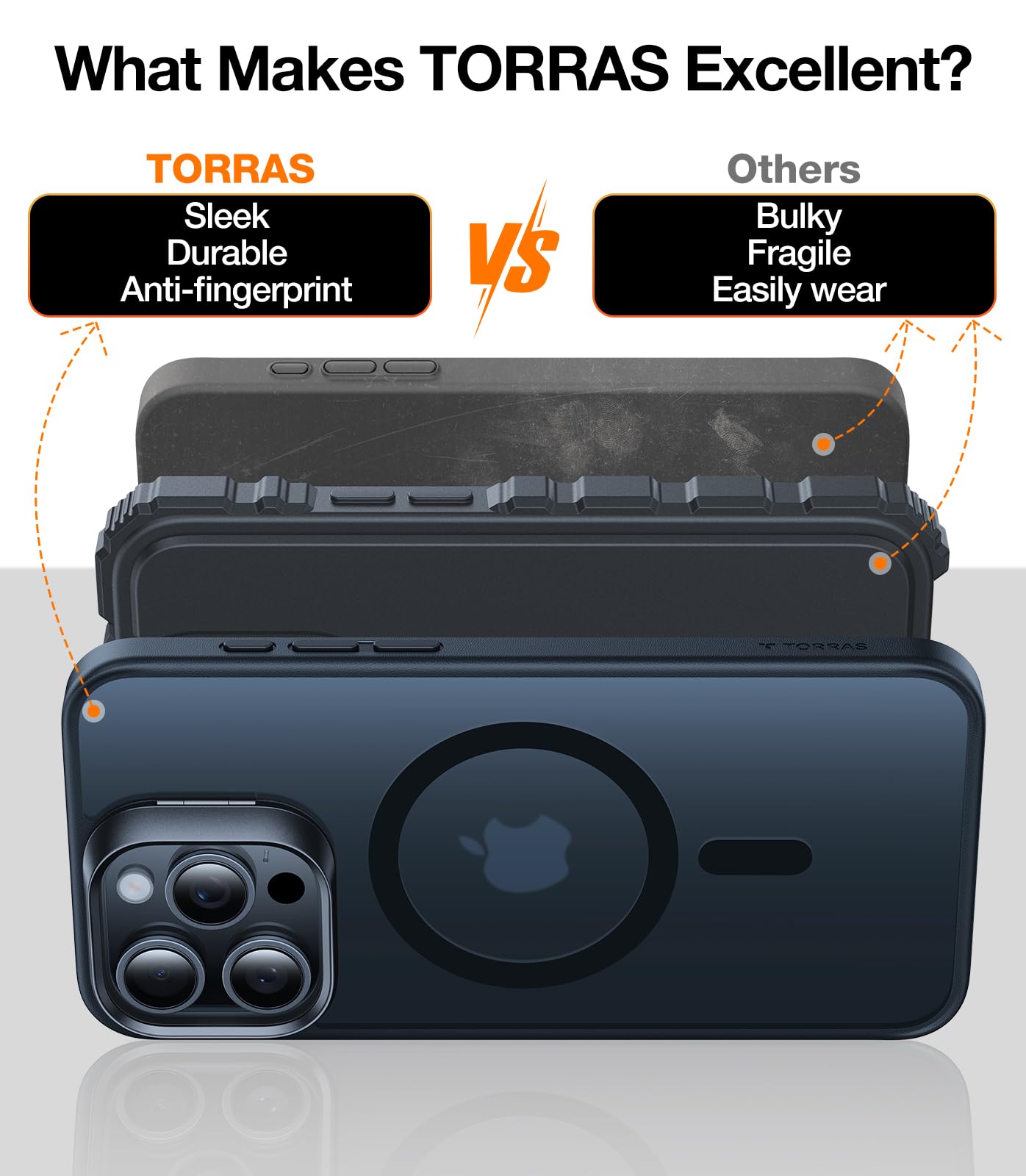 Foto 7 | Funda De Teléfono Torras Para Iphone 15 Pro Max Con Magsafe Frost Black - Venta Internacional.