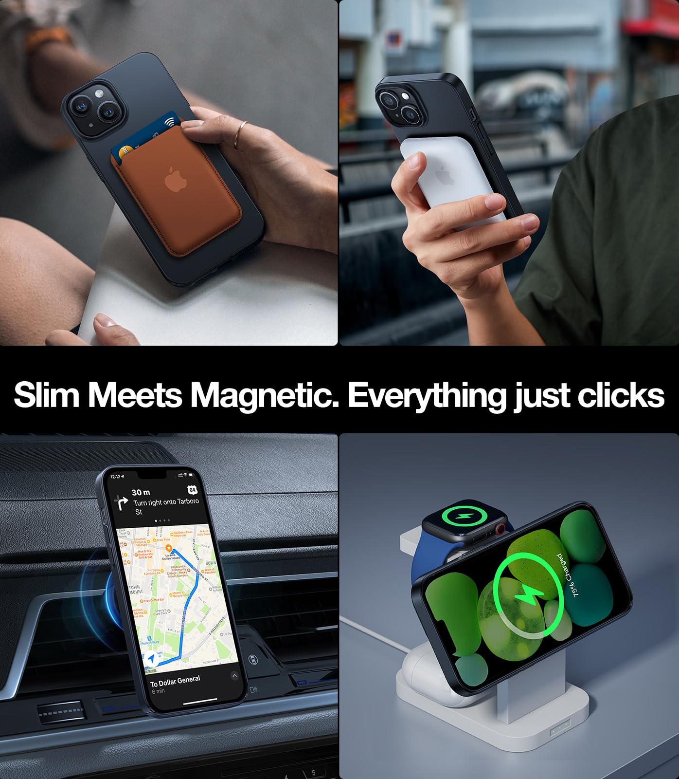 Foto 4 pulgar | Funda De Teléfono Torras Magnetic Slim Fit Para Iphone 13/14 Negra - Venta Internacional.