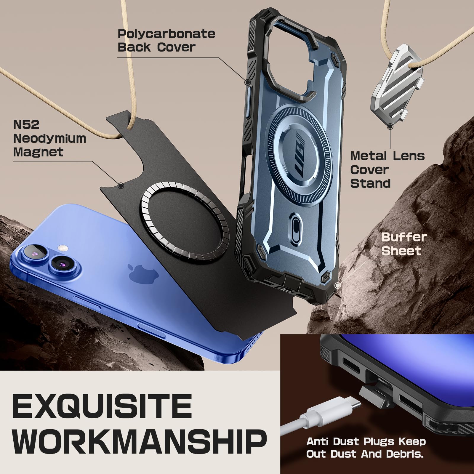 Foto 6 pulgar | Funda De Teléfono Supcase Para Iphone 16 6.1 Pulgadas 2024 Con Funda De Cámara - Venta Internacional.