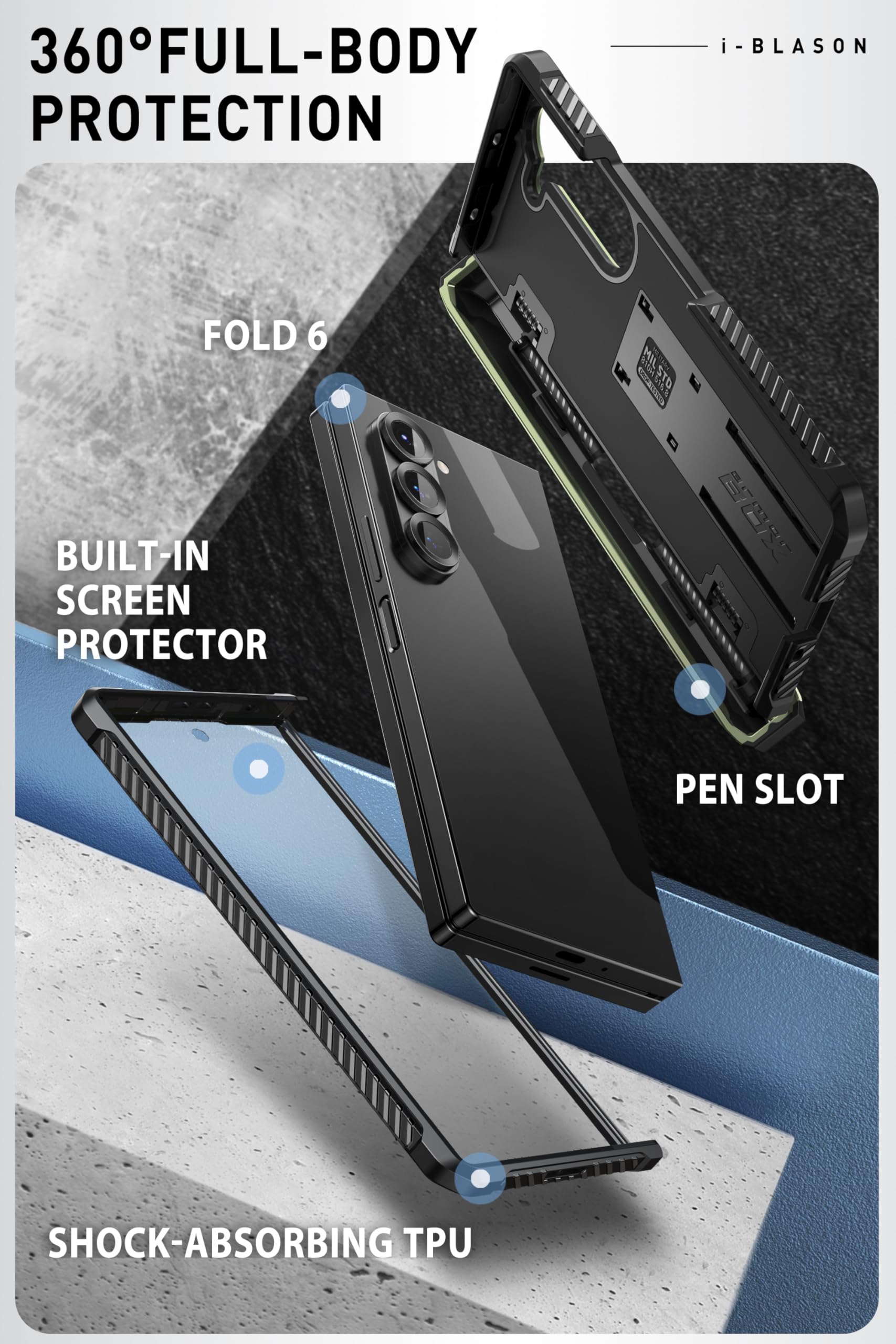 Foto 4 pulgar | Funda De Teléfono I-blason Armorbox Con Soporte Para Bolígrafos S Para Samsung Z Fold 6 - Venta Internacional.