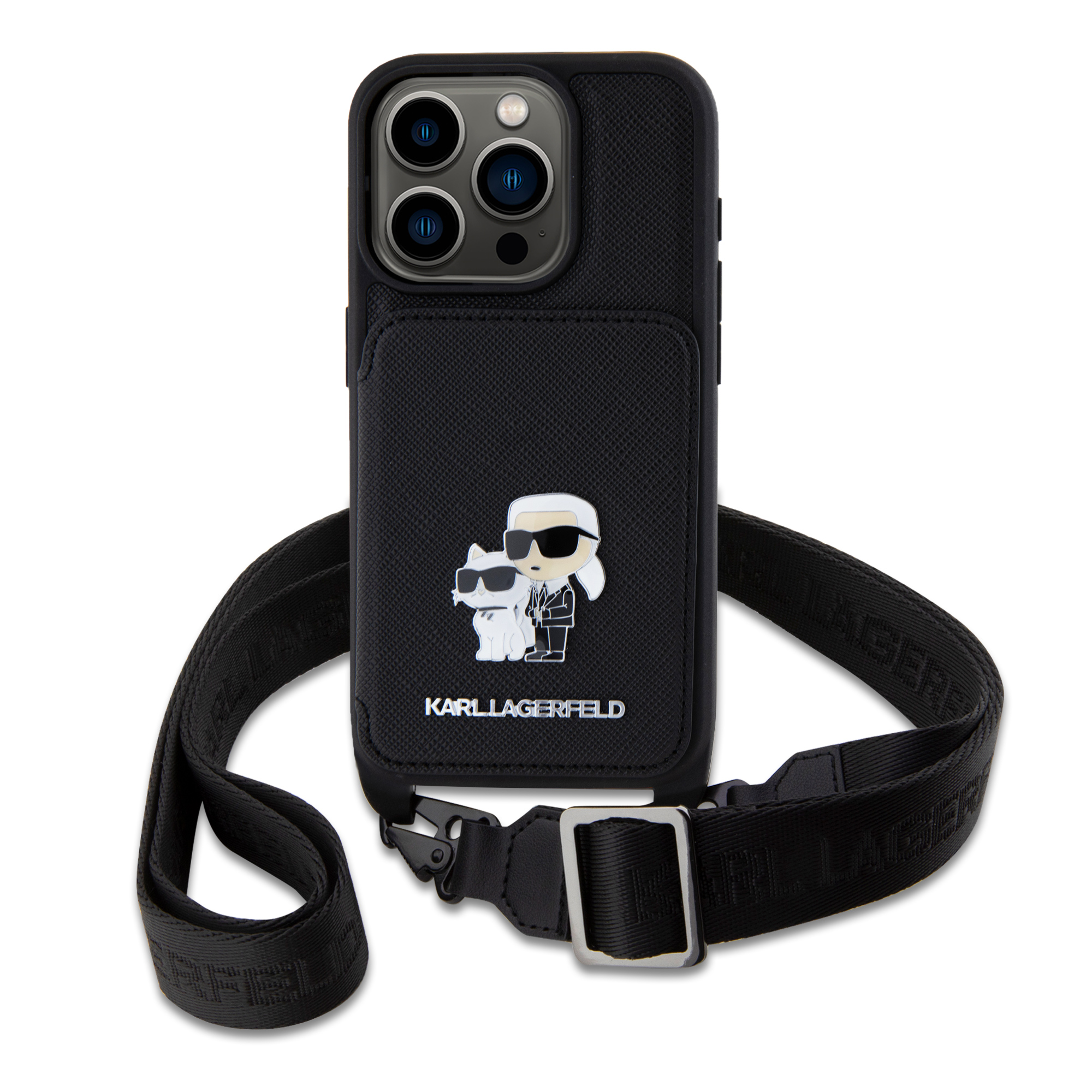 Foto 3 pulgar | Funda Karl Crossbody Tarjetero K&c Para Iphone 15 Pro - Negro