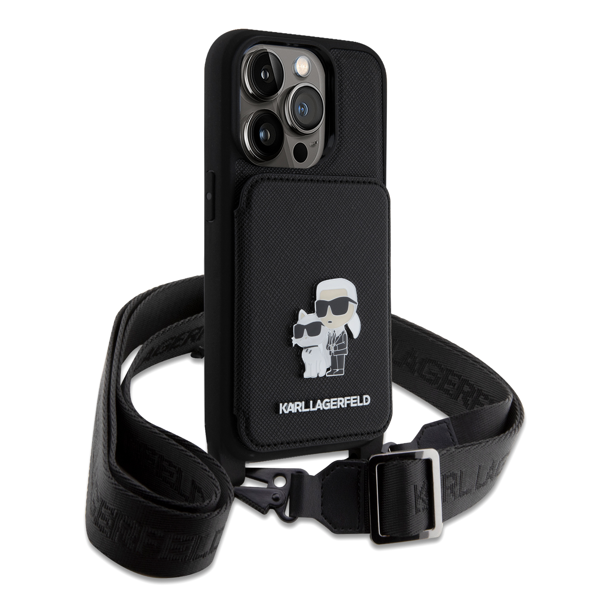 Foto 4 pulgar | Funda Karl Crossbody Tarjetero K&c Para Iphone 15 Pro - Negro