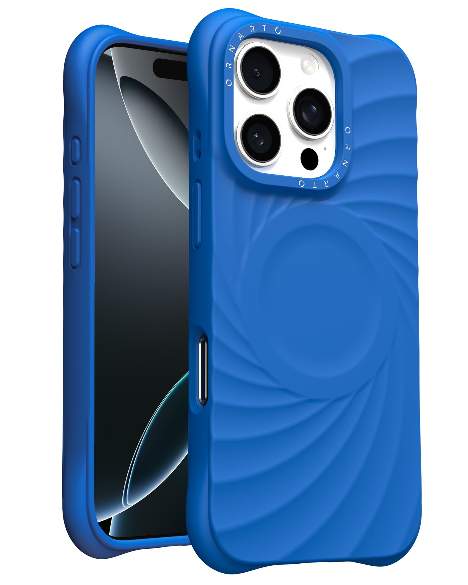 Funda De Teléfono Ornarto Vortuxe Para Iphone 16 Pro Max Silicone Azure - Venta Internacional.