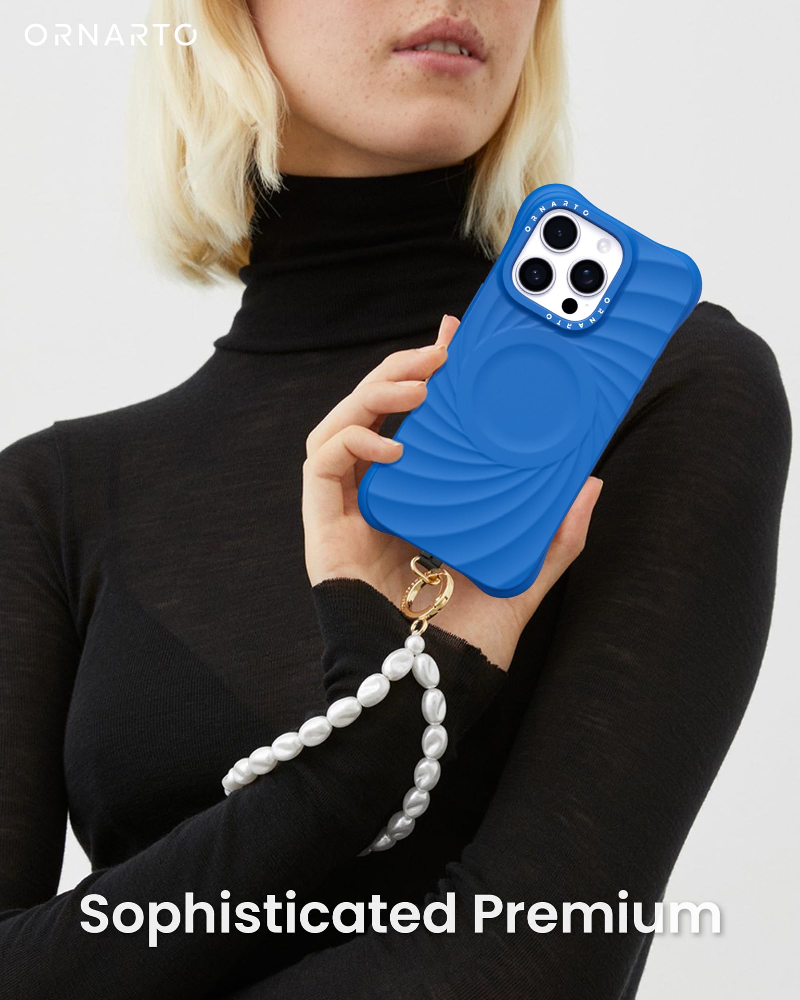 Foto 7 pulgar | Funda De Teléfono Ornarto Vortuxe Para Iphone 16 Pro Max Silicone Azure - Venta Internacional.