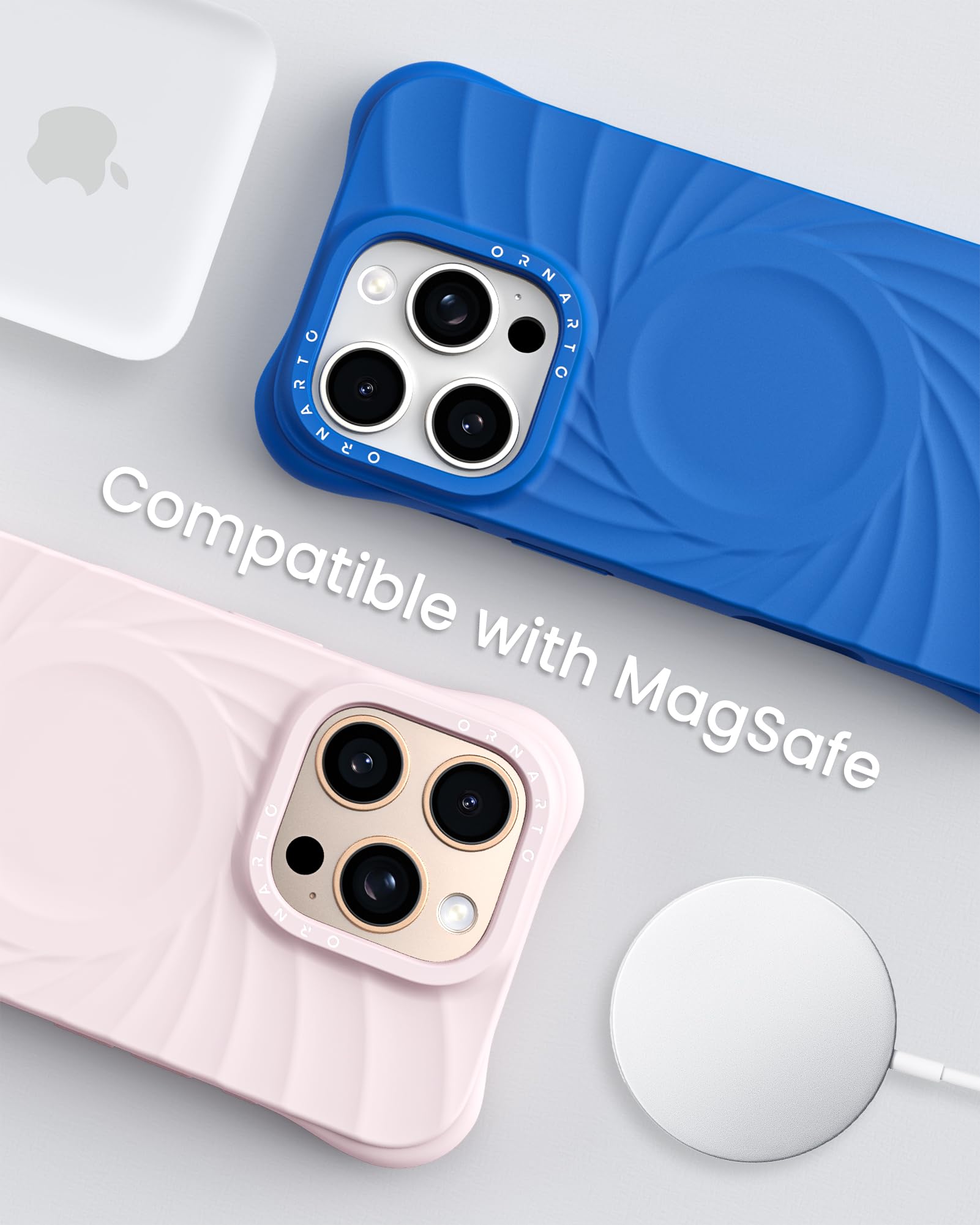 Foto 8 pulgar | Funda De Teléfono Ornarto Vortuxe Para Iphone 16 Pro Max Silicone Azure - Venta Internacional.