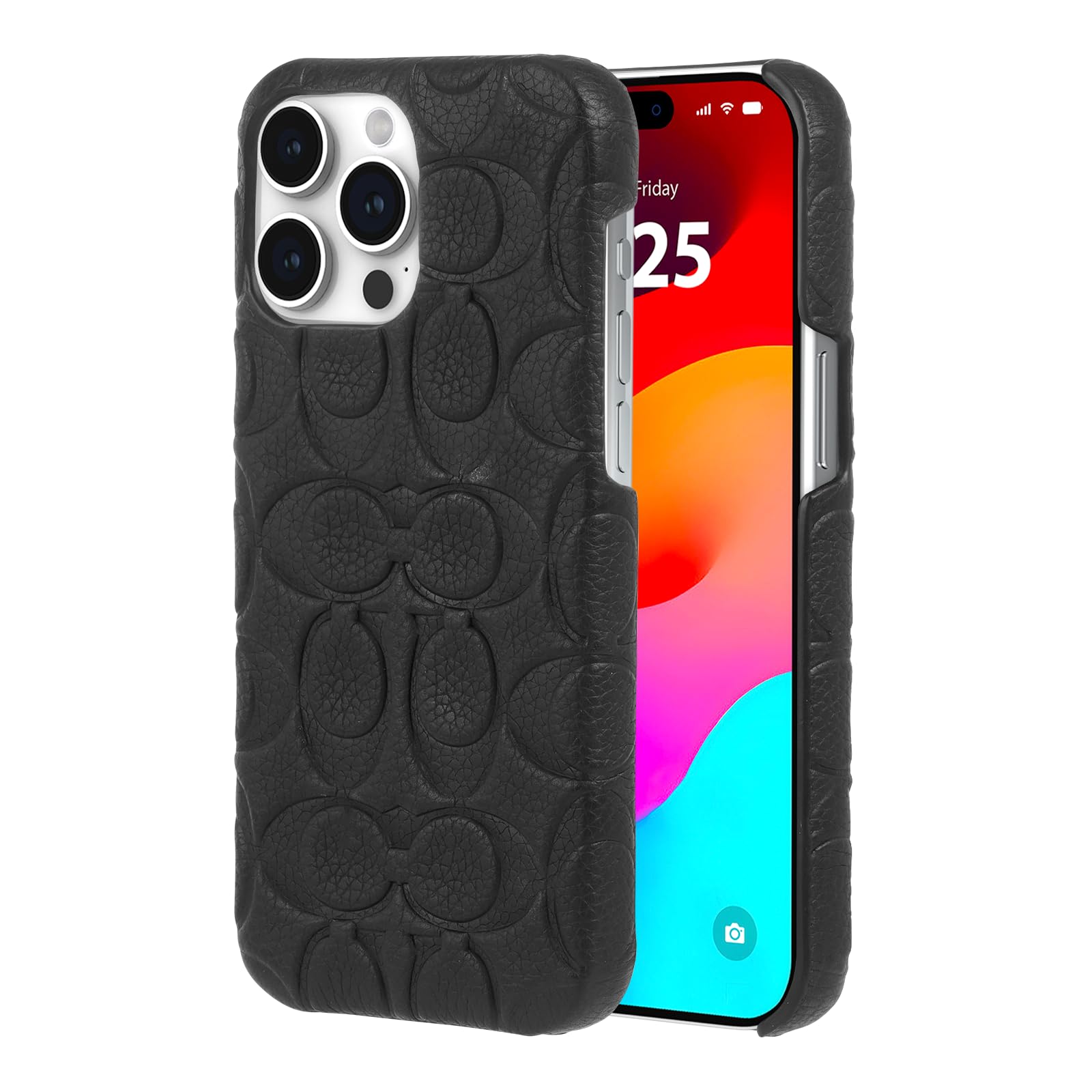 Foto 2 pulgar | Funda De Piel Auténtica Grabada Coach Para Iphone 15 Pro Max - Venta Internacional.