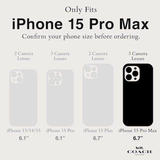 Foto 2 | Funda De Piel Auténtica Grabada Coach Para Iphone 15 Pro Max - Venta Internacional.