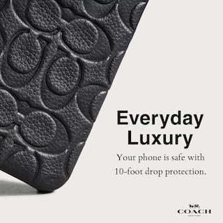 Foto 3 | Funda De Piel Auténtica Grabada Coach Para Iphone 15 Pro Max - Venta Internacional.