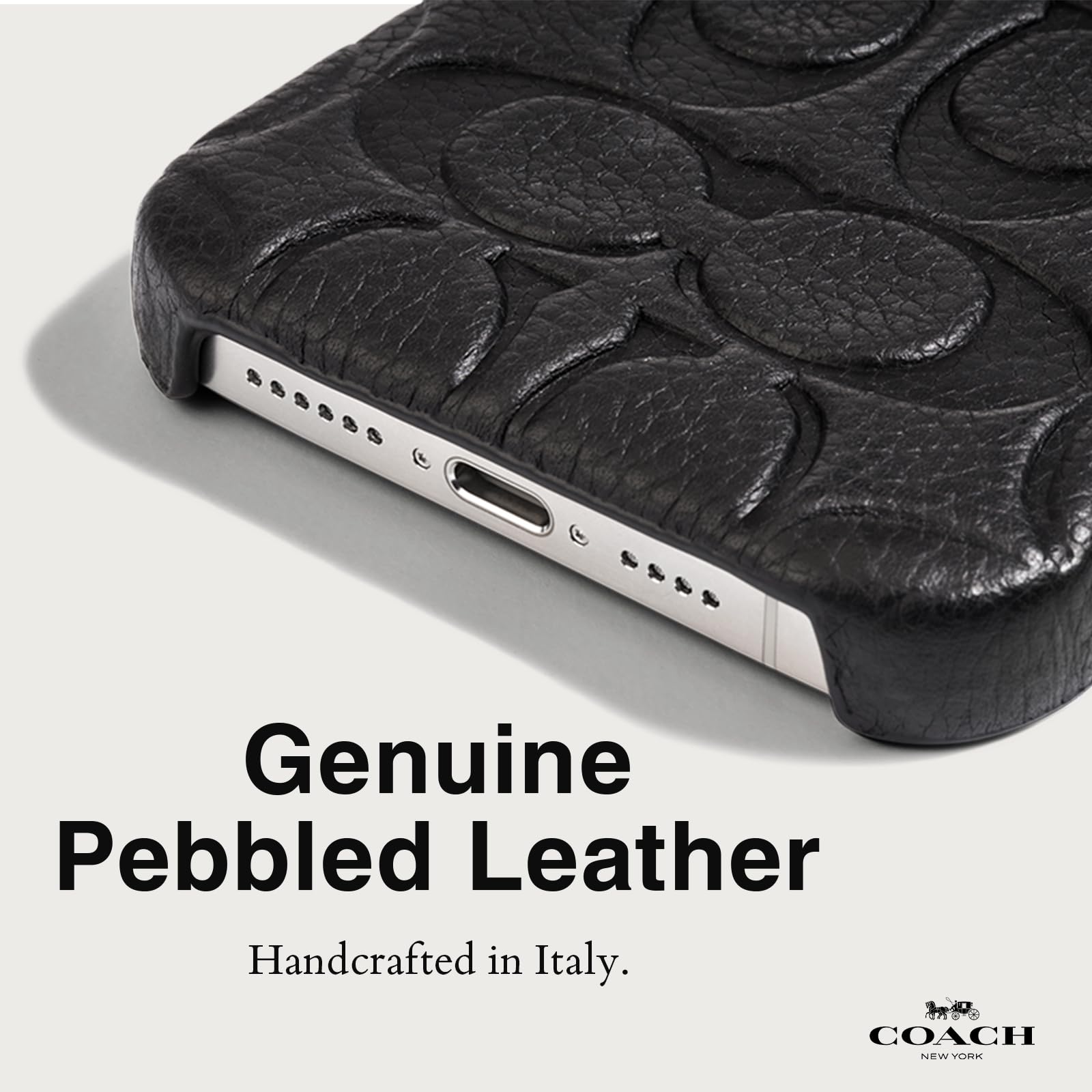 Foto 5 pulgar | Funda De Piel Auténtica Grabada Coach Para Iphone 15 Pro Max - Venta Internacional.