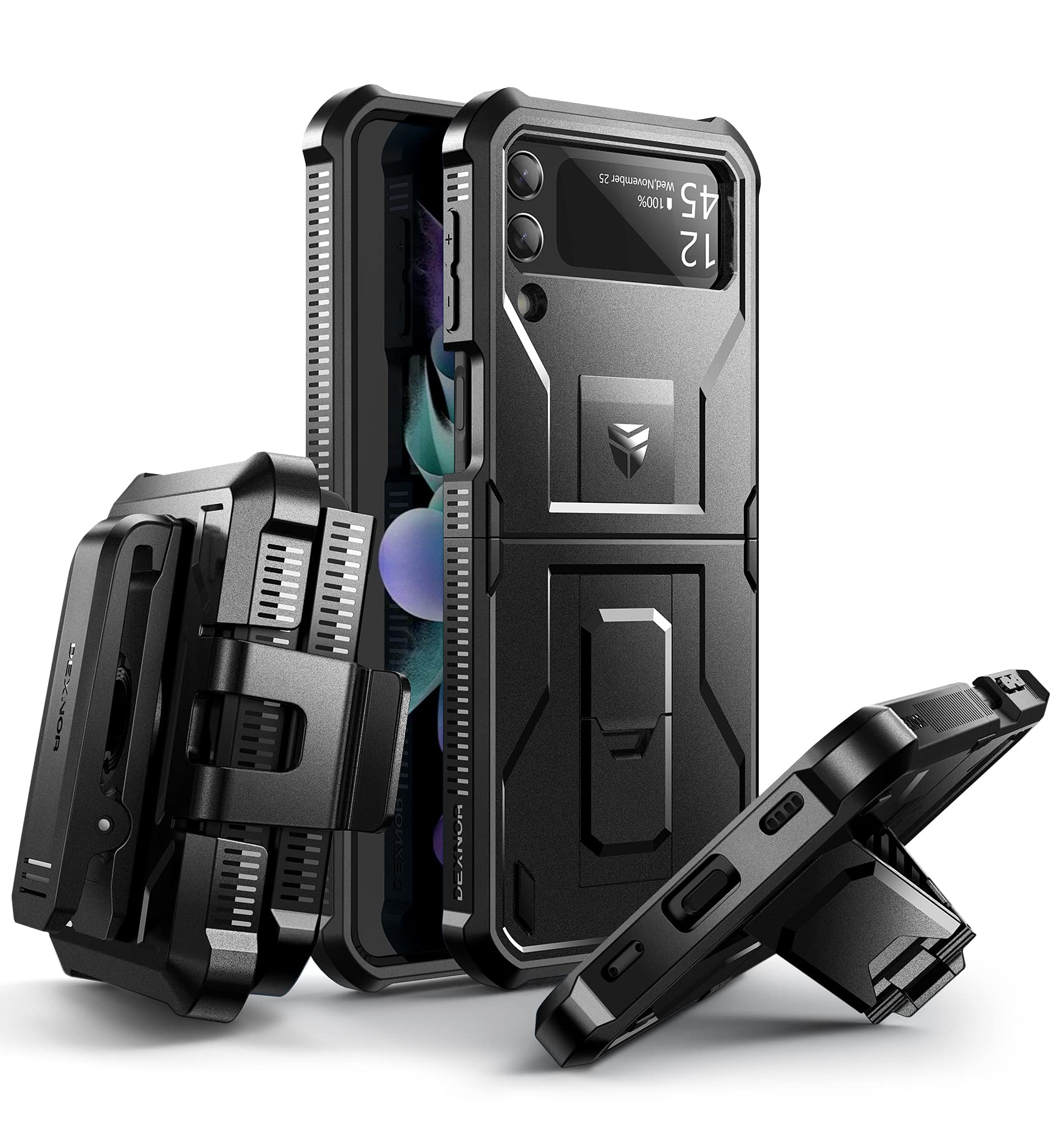 Foto 2 pulgar | Funda Dexnor A Prueba De Golpes Para Samsung Galaxy Z Flip 3 5g Negra - Venta Internacional.