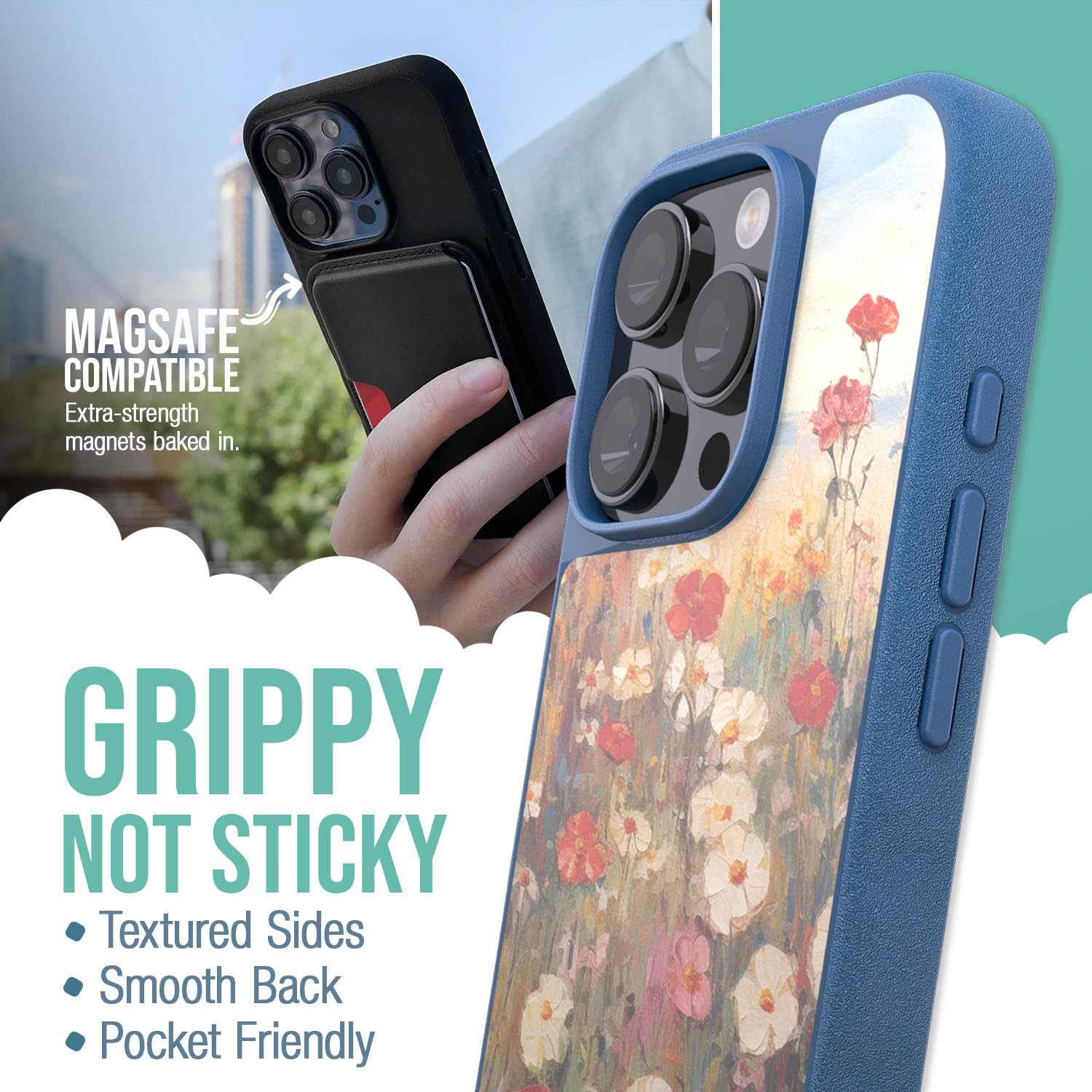 Foto 3 pulgar | Funda Smartish Para Iphone 16 Pro Magsafe, Diseño Magnético, Diseño De Flores Silvestres - Venta Internacional.