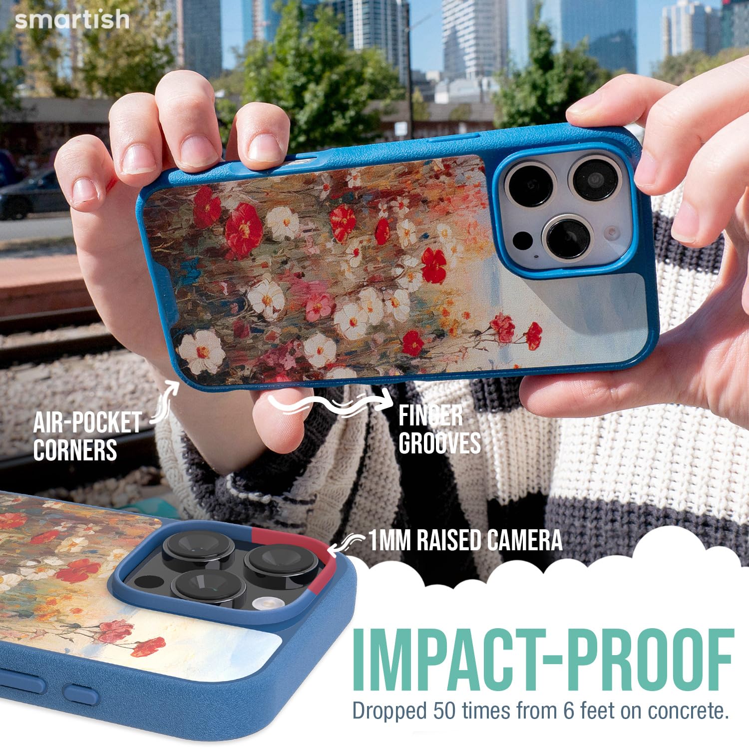 Foto 5 pulgar | Funda Smartish Para Iphone 16 Pro Magsafe, Diseño Magnético, Diseño De Flores Silvestres - Venta Internacional.