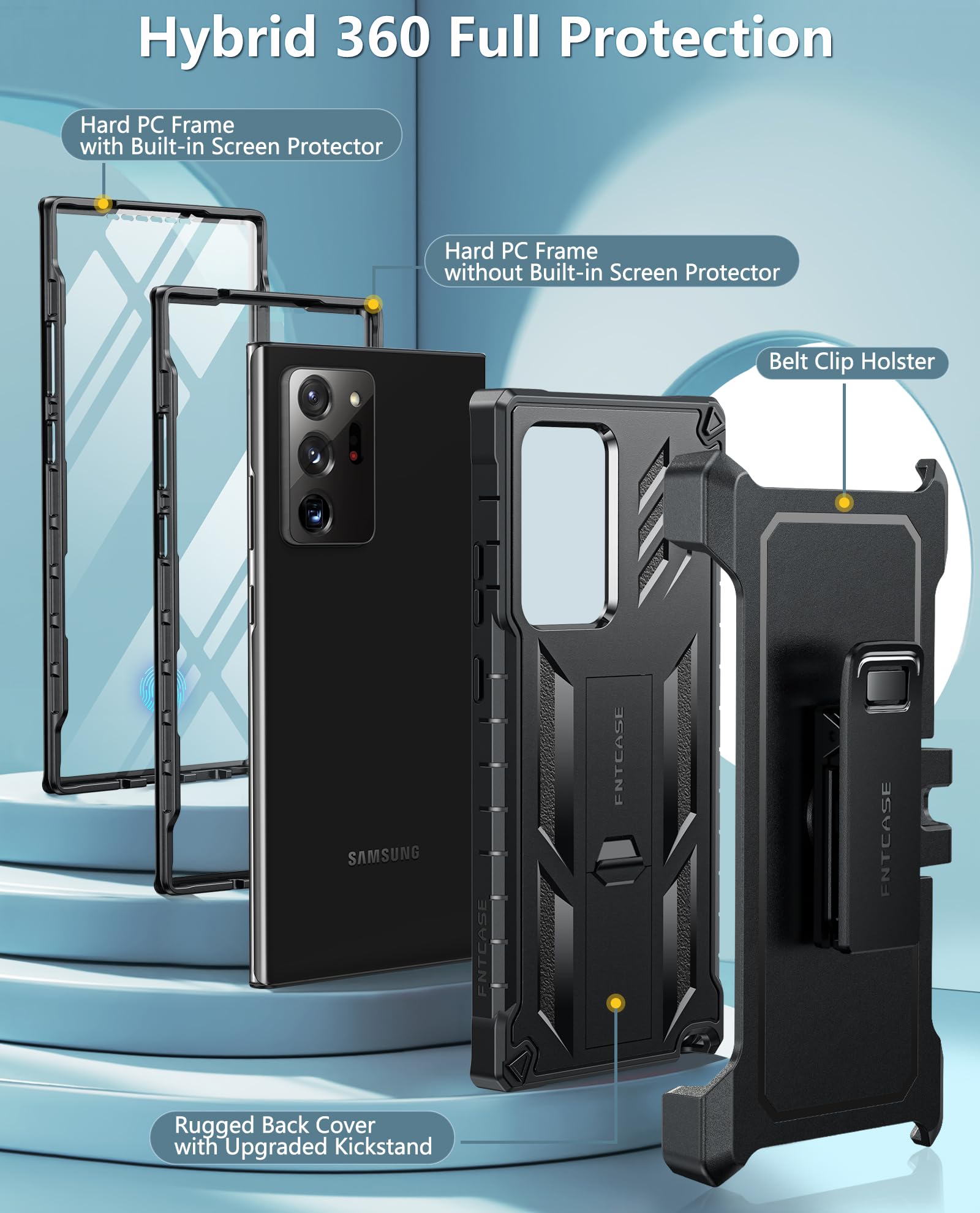 Foto 3 pulgar | Funda De Teléfono Fntcase Para Samsung Galaxy Note 20 Ultra Con Soporte - Venta Internacional.